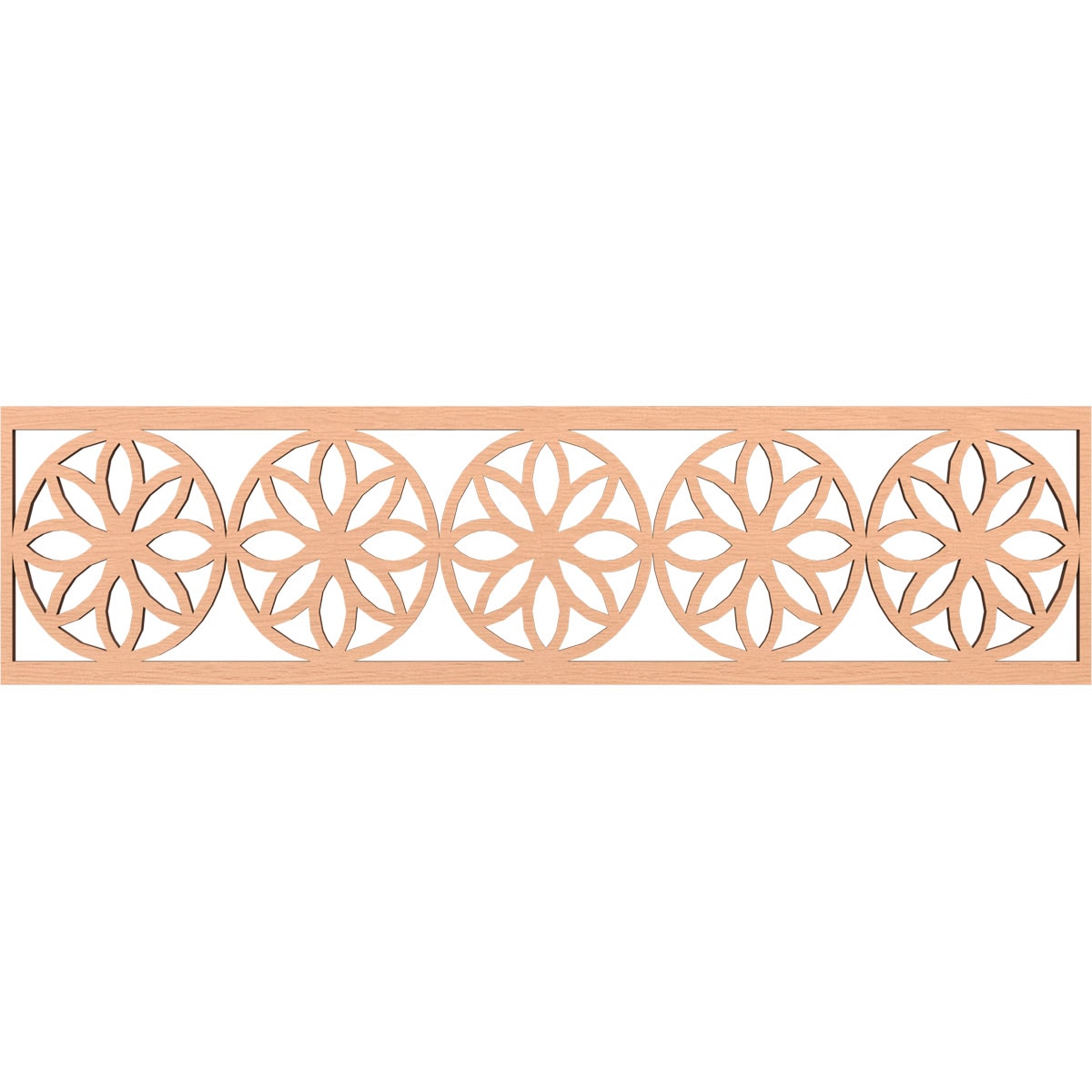 Ekena Millwork MLDB12X47BLUAL Blume Fretwork Flat Trim 12-in x 3.92-ft Alder Brown Unfinished 2155977 Pierced Wall Panel Moulding