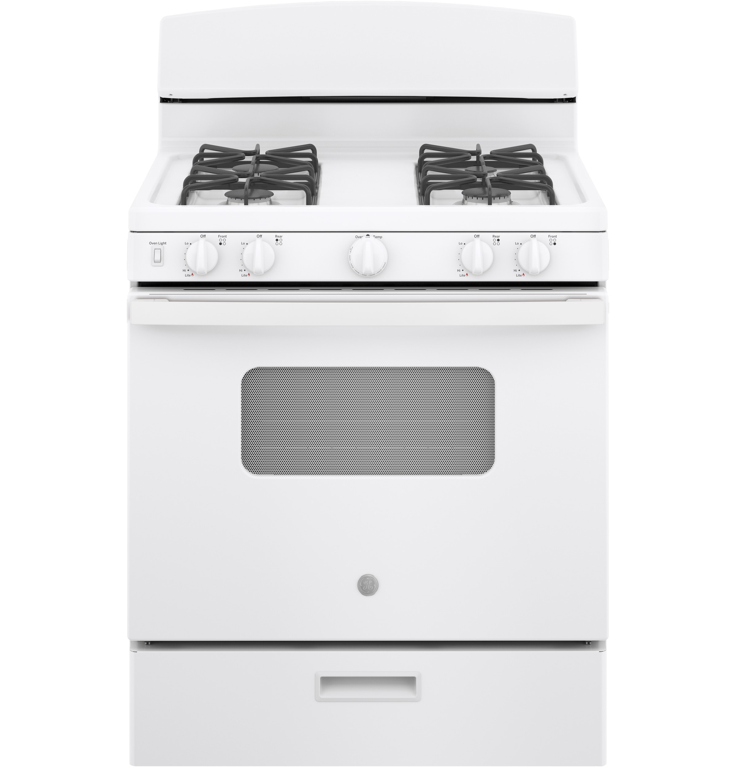 GE 30-in 4 burners 4.8-cu ft Freestanding Natural Gas Range ( White )