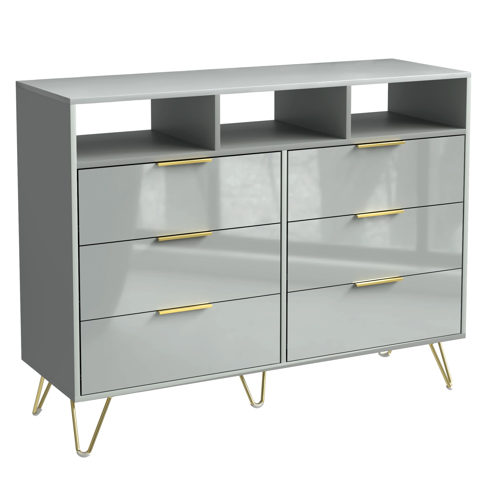  DG47G01-B-LW1 Grey 6 -Drawer Standard dresser