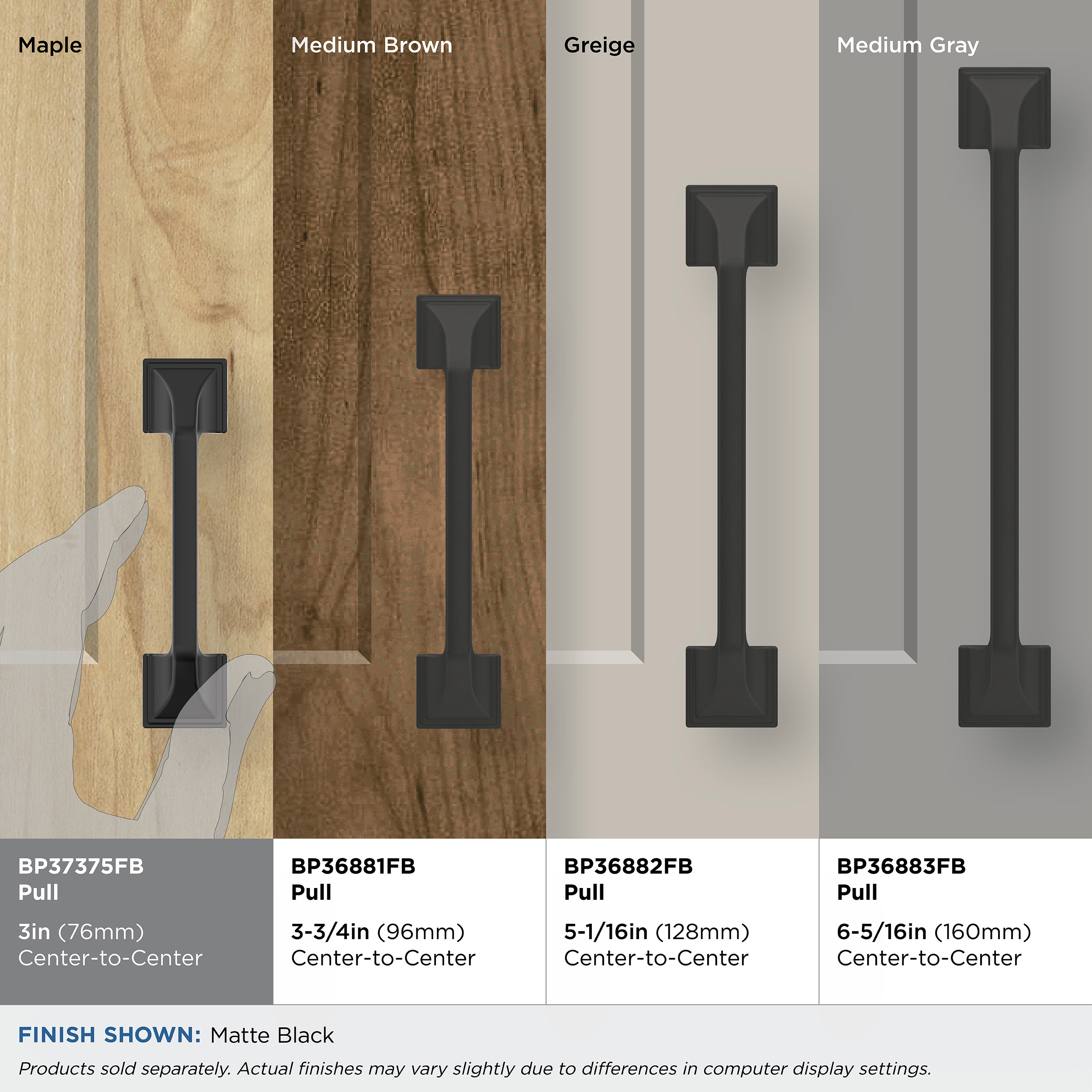 Amerock BP37375FB Cabinet-Pulls - View #3