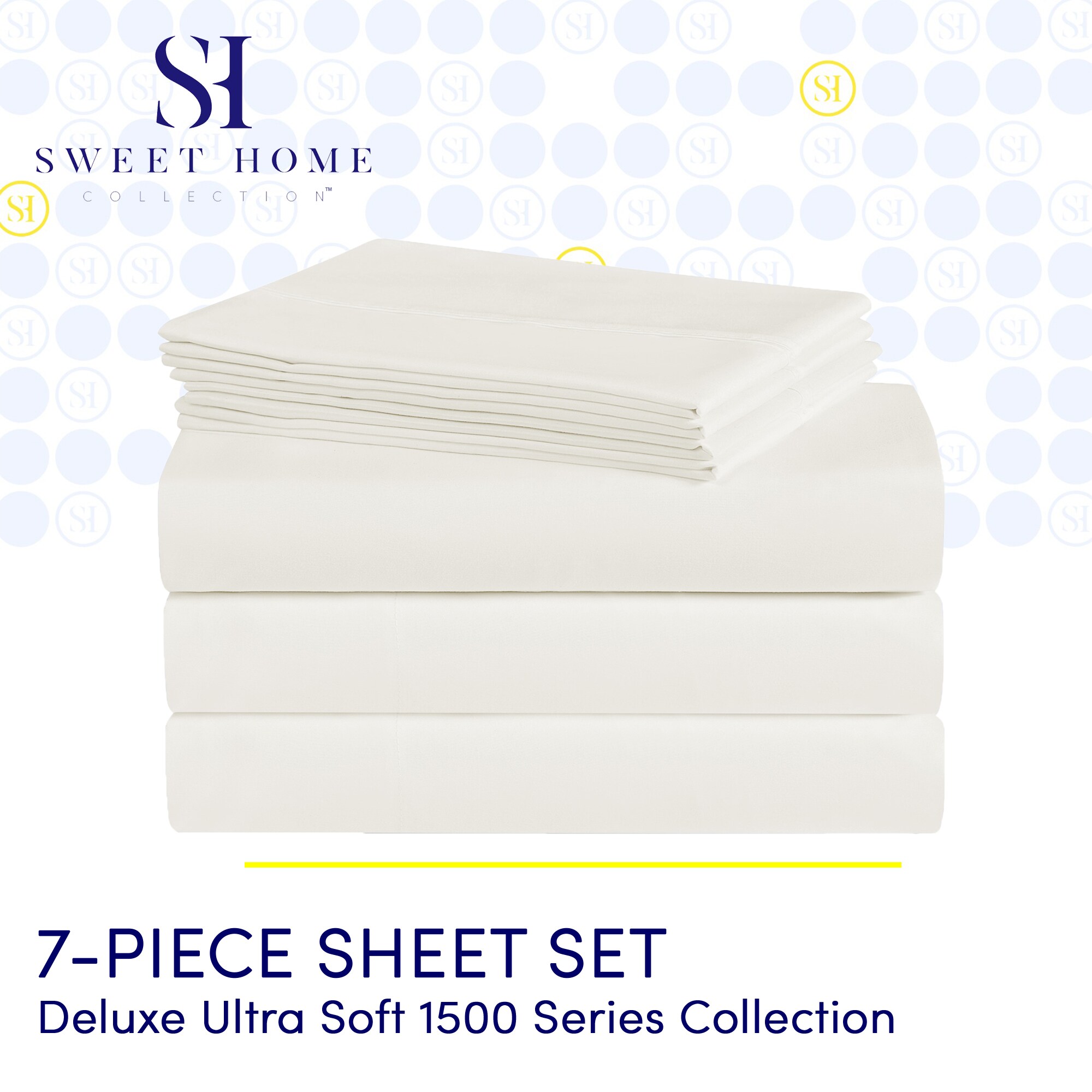 Sweet Home Collection LOW-7P-SH-SPK-IVR Sheet-Sets - View #2