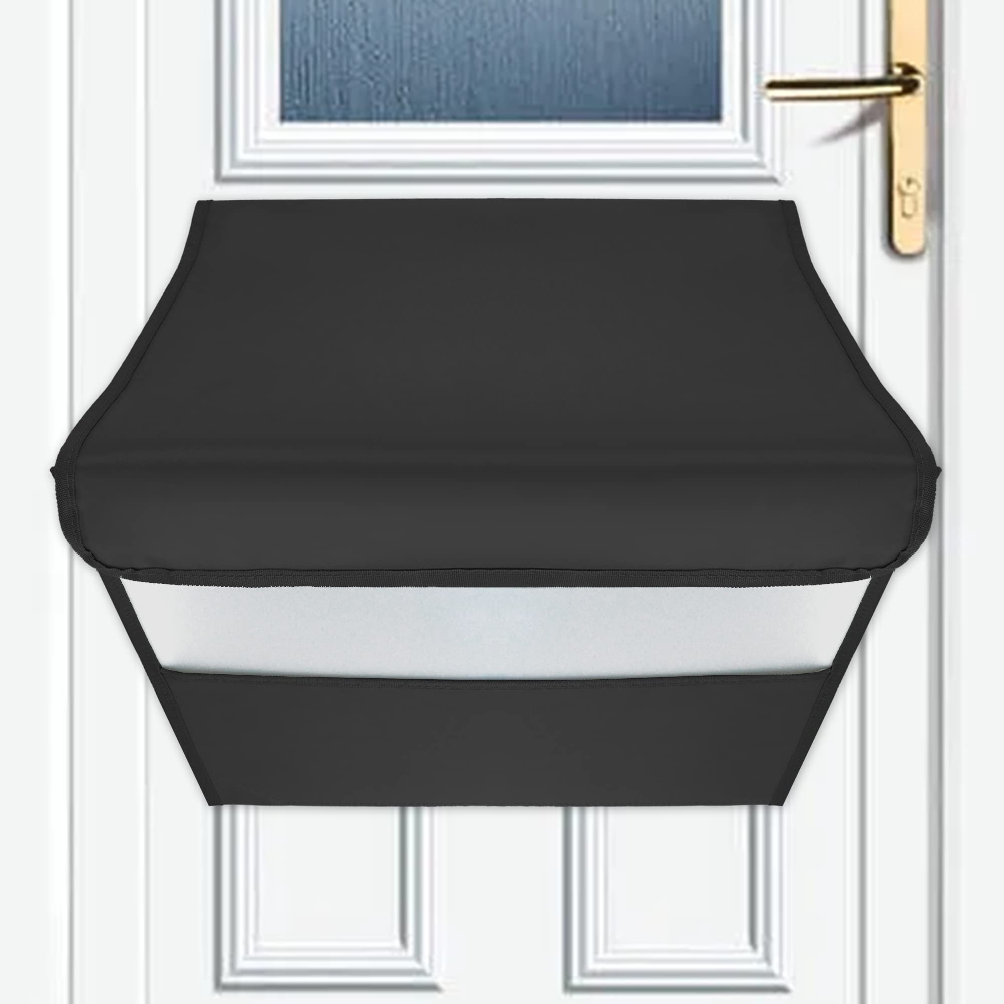 LILILIAN FMY  Large Mail Slot Catcher for Door Mail Slot Black Indoor Mail Slot Cover Draft Stopper Self Adhesive Basket for Front Door