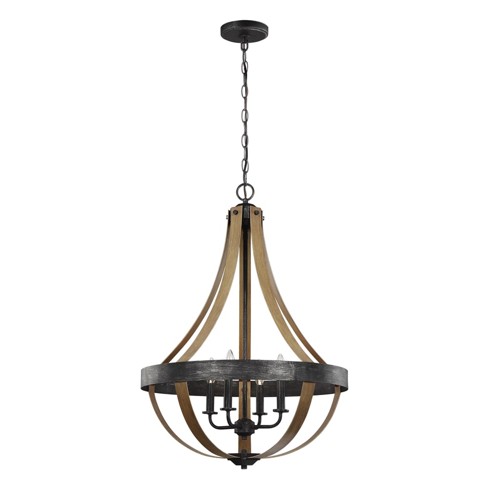 Generation Lighting 6551104EN-846 Davlin 4-Light Stardust Traditional Damp Rated Chandelier