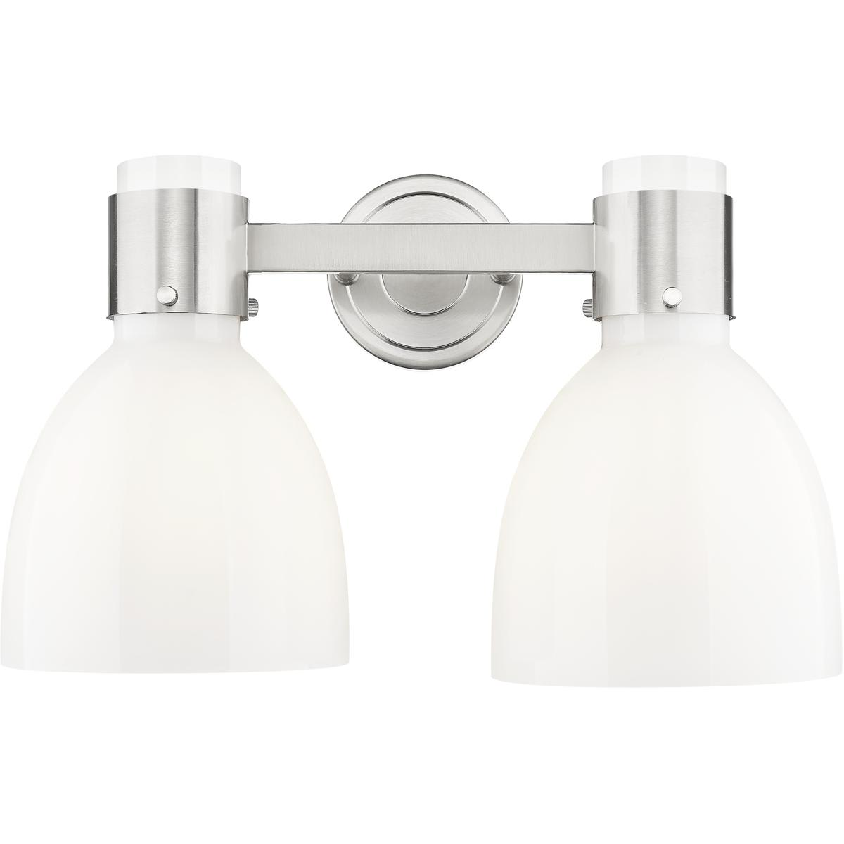 Innovations Lighting -  464-2W-SN-G464D-7GW Lawton Bell Bathroom Vanity Light Satin Nickel