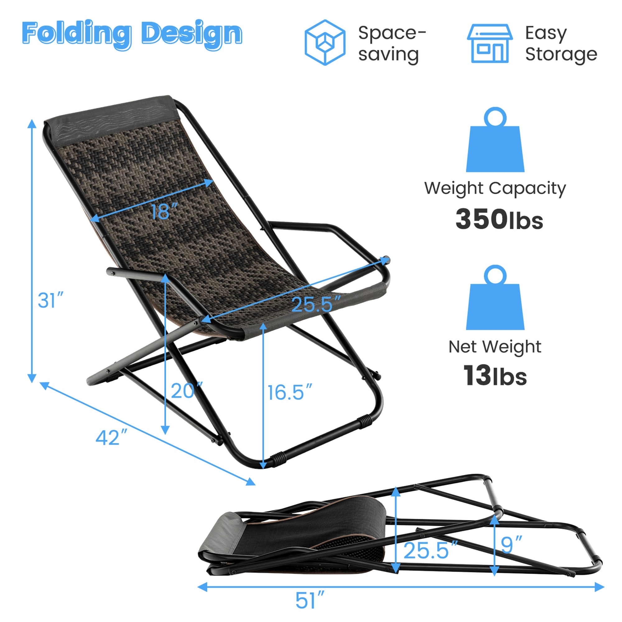 Costway NP11012GR Patio-Chairs - View #2