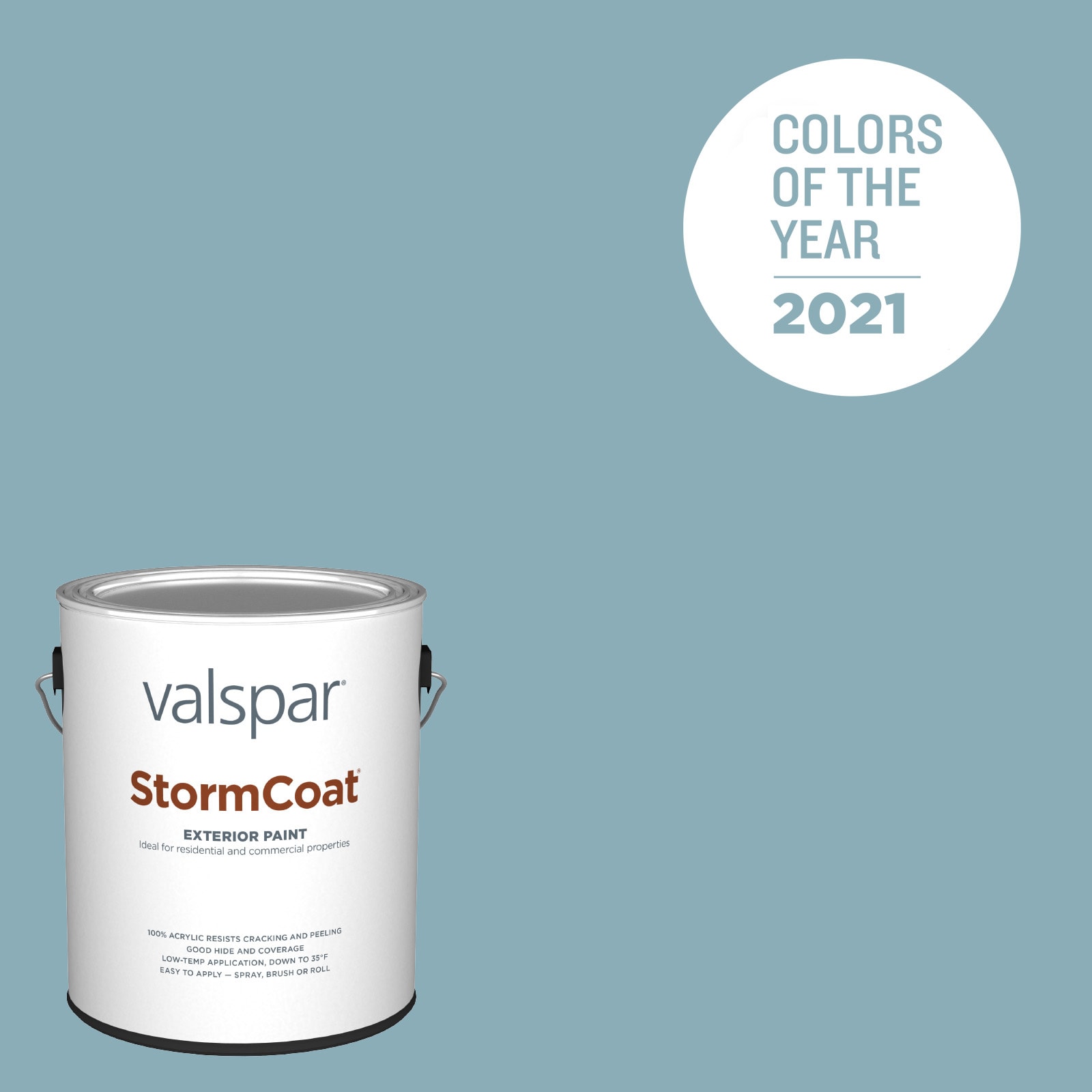 Valspar 5001-5C-145611 Storm Coat Flat Lucy Blue 5001-5C Latex Exterior ( 1-gallon )