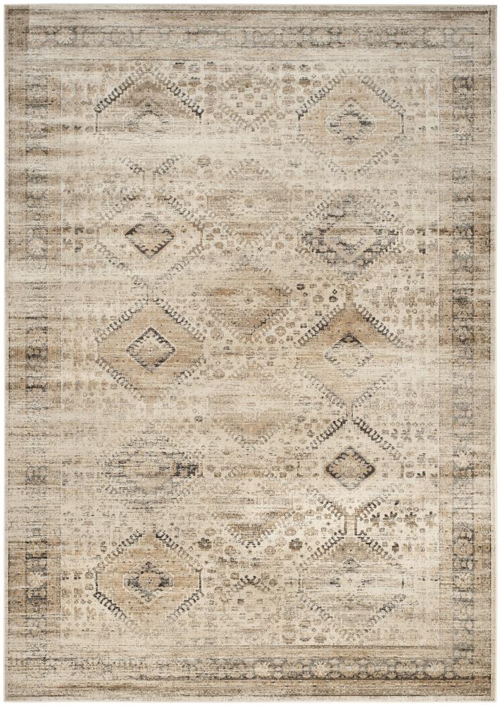Vintage Stone Rectangular Wool and Viscose Area Rug 10' x 14'