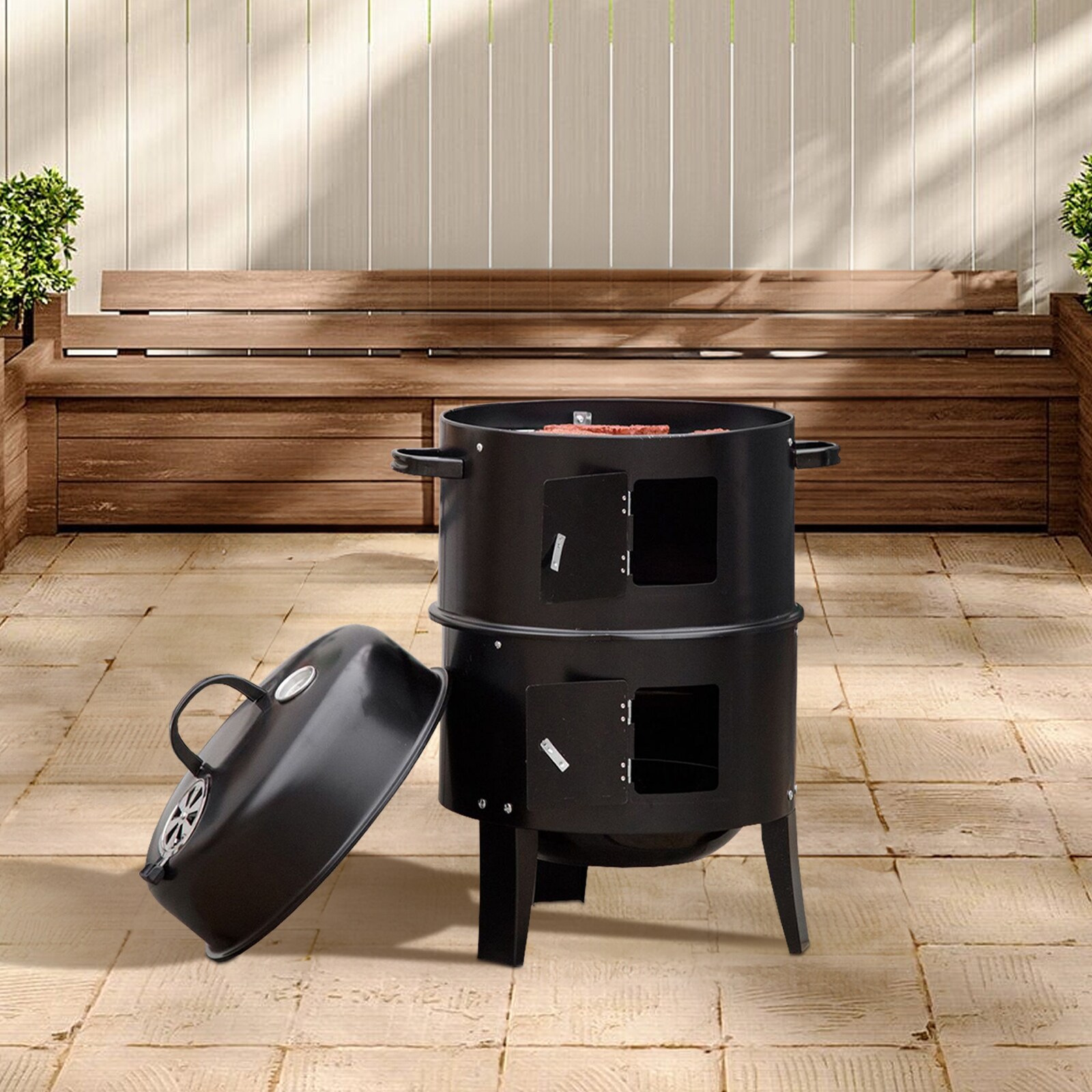 Maocao Hoom JLH5Q3BJ Charcoal-Smokers - View #6
