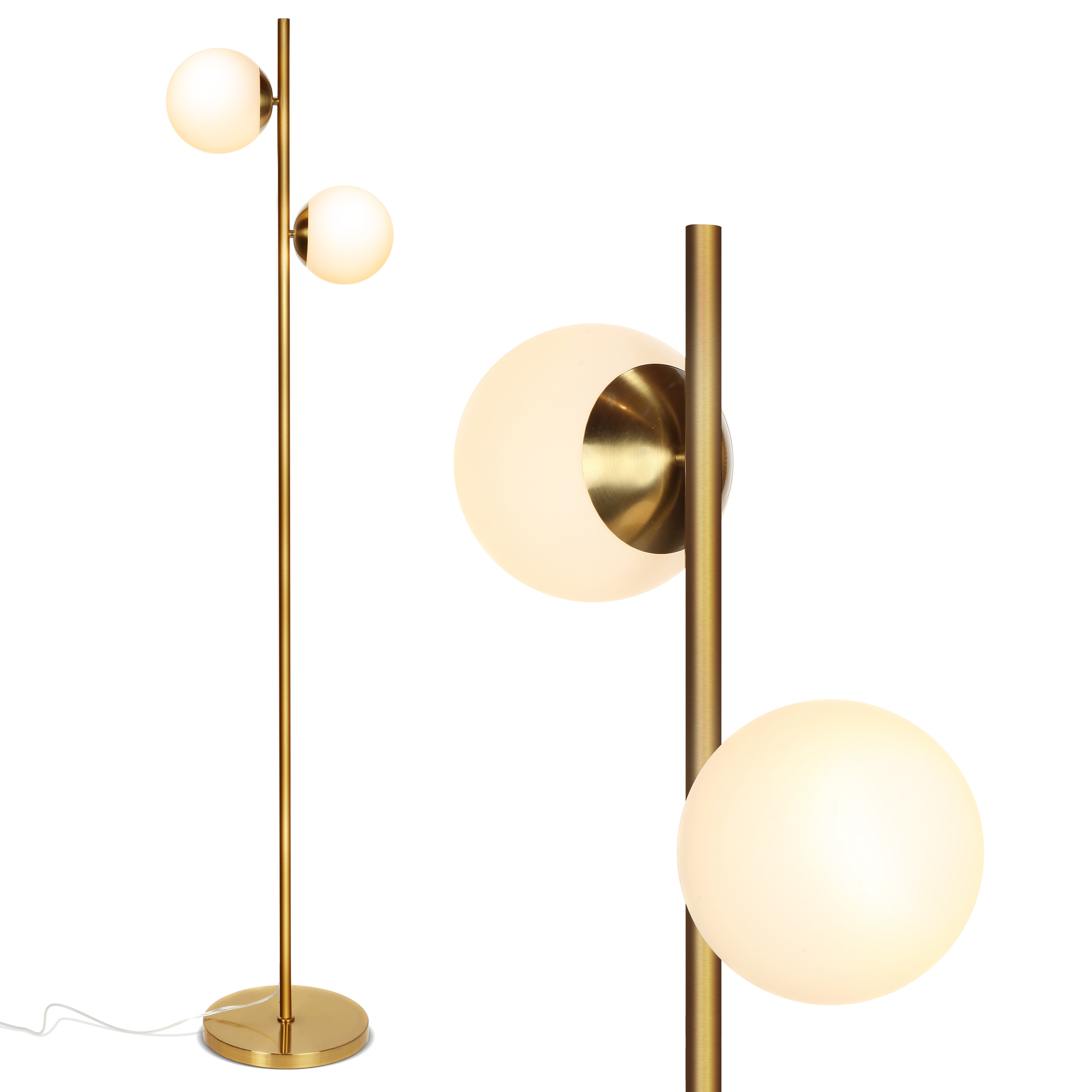 brass multi head floor lamp