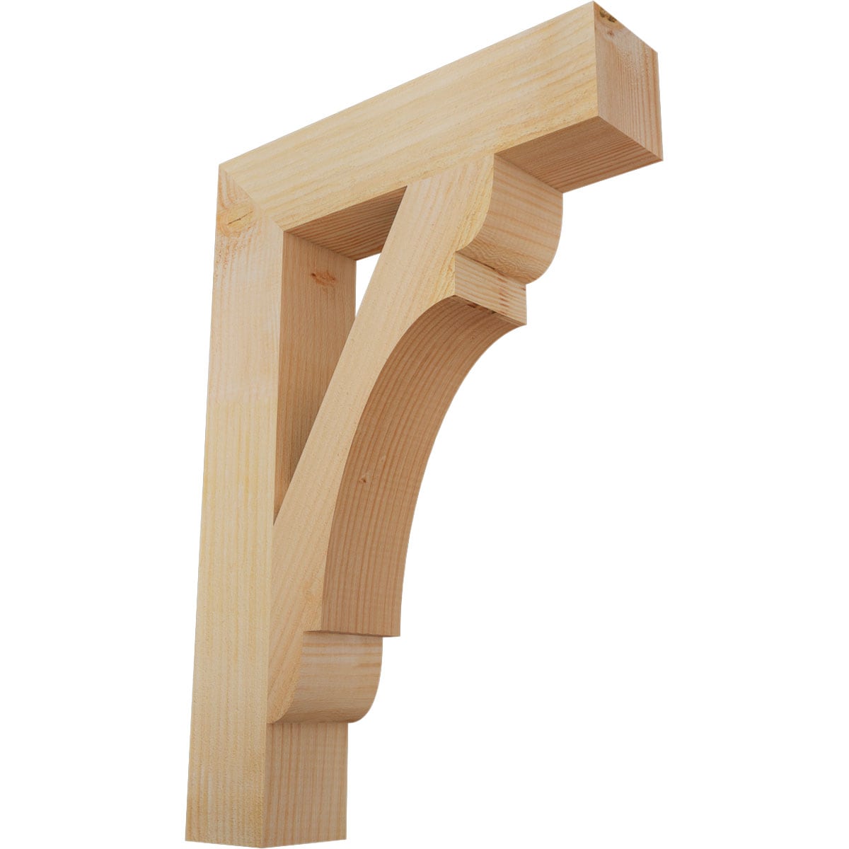 Ekena Millwork BKT04X18X26OLY05RDF Olympic block rough sawn 4-in x 18-in x 26-in Douglas fir Brown Wood Standard bracket