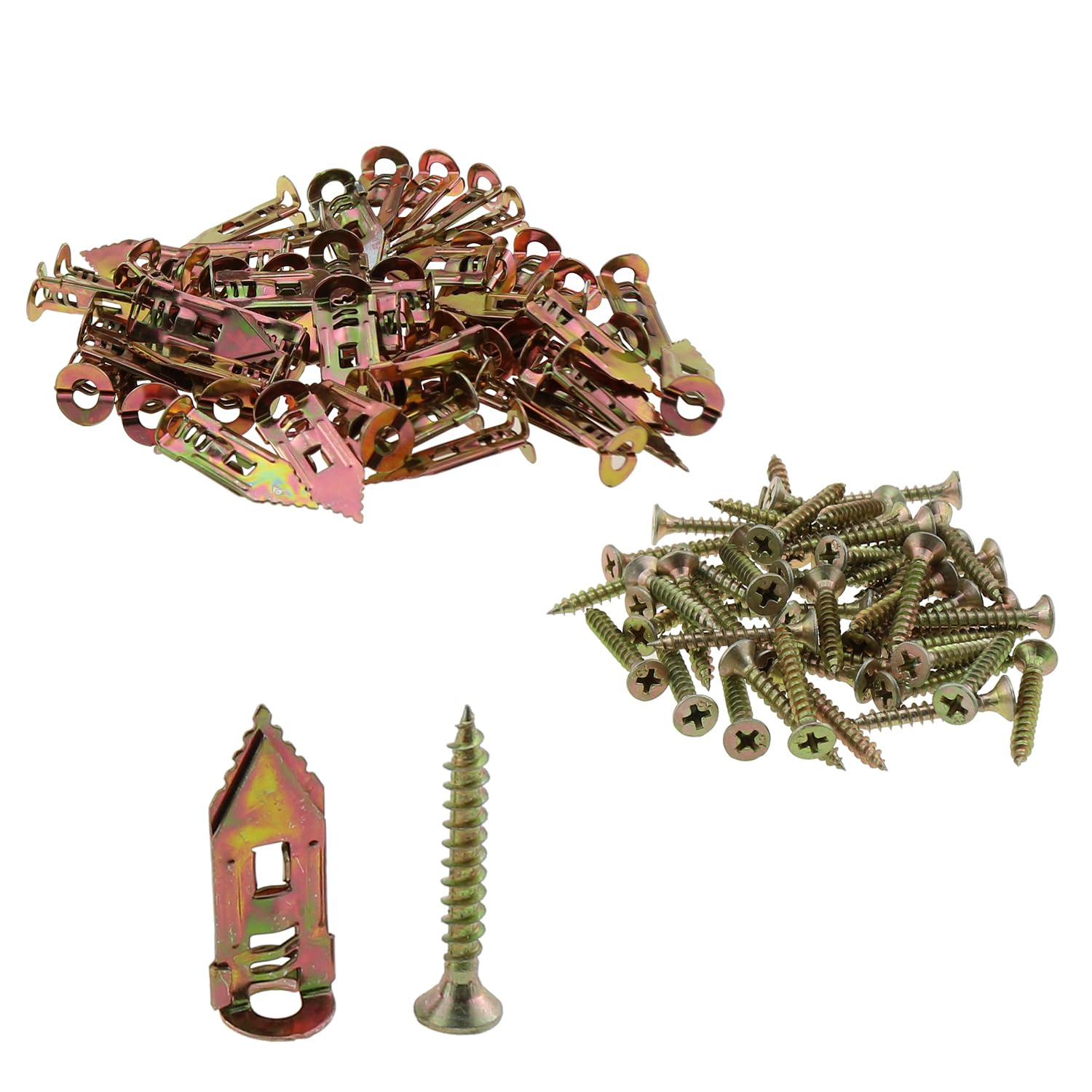 AKSCYZM  Expansion Bolt Set 50 Pieces Zinc Plated Carbon Steel 12x30MM Tubes and M4x30MM Screws for Hanging Picture Frames Wall Lamps Curtains