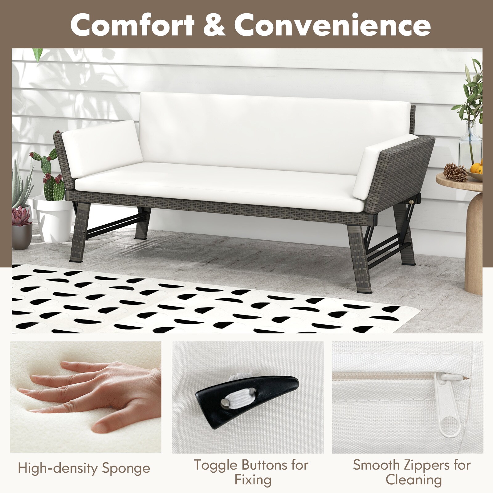 Forclover HYFE-72355WH Patio-Sofas-Daybeds - View #10