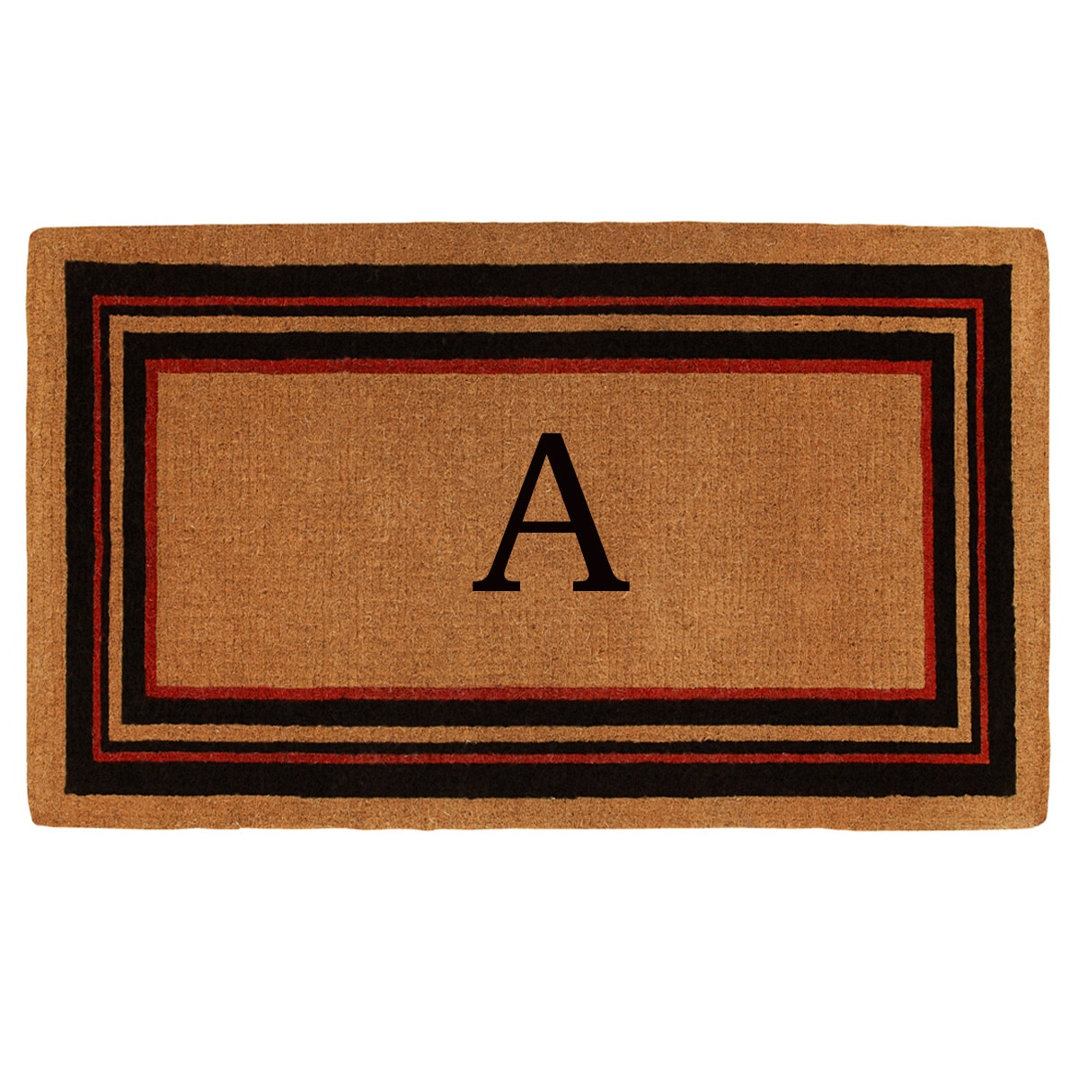 Extra-Thick Natural Coir Monogrammed Outdoor Doormat, 18" x 30"
