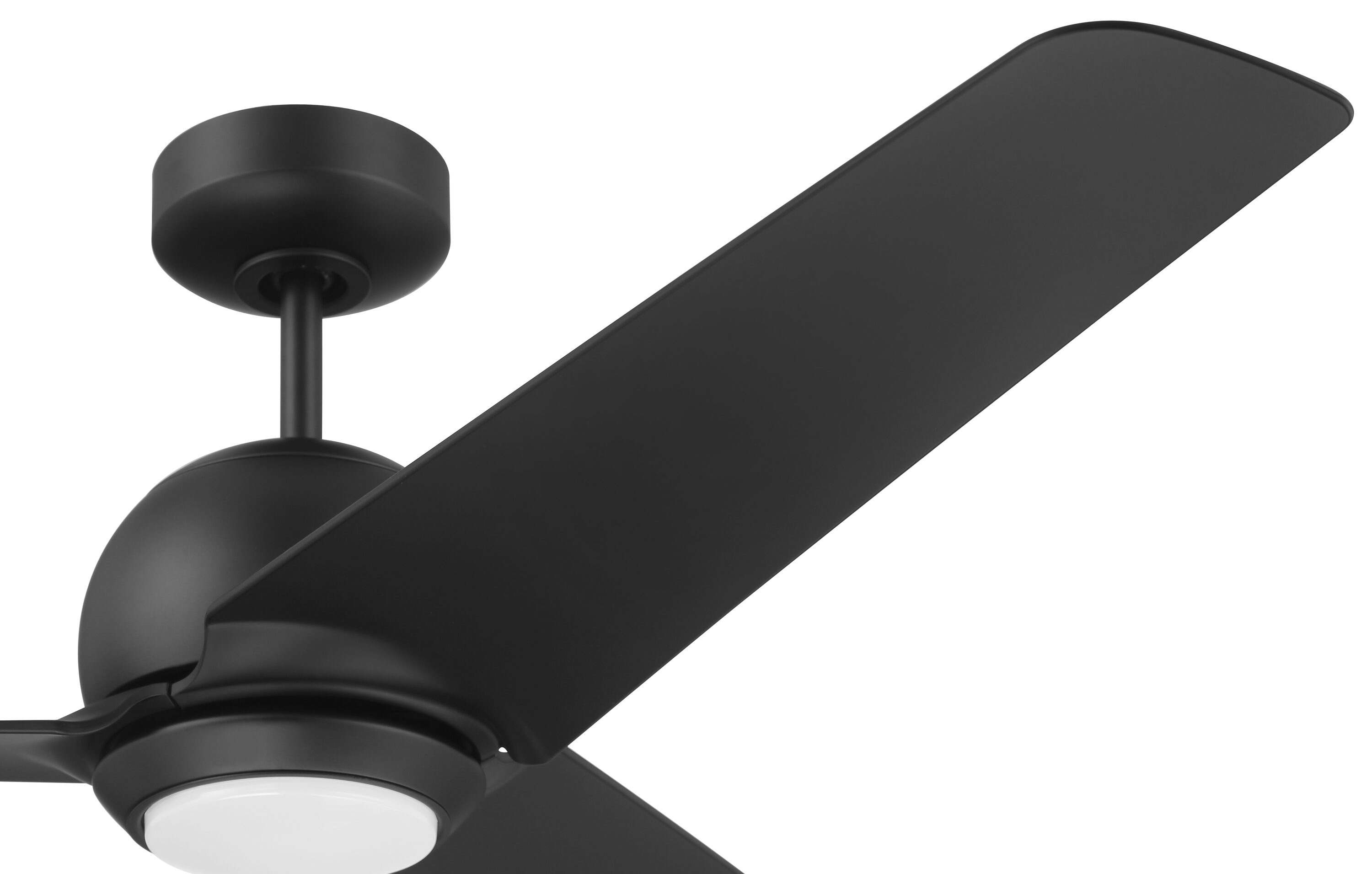 Flat Black 52'' Ceiling Fan with Frost White Glass Light