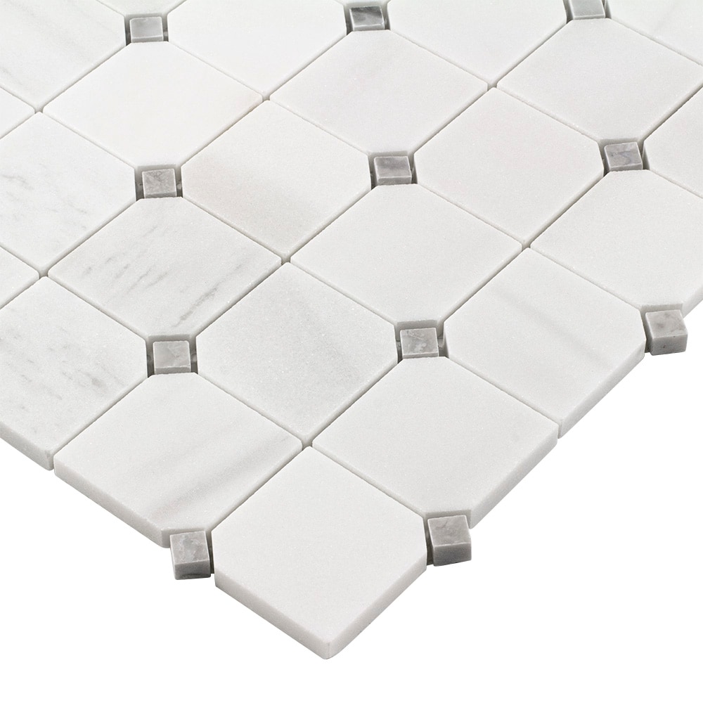 Elida Ceramica White 12 In X 12 In Honed Natural Stone Marble Diamond Floor And Wall Tile 096 0926