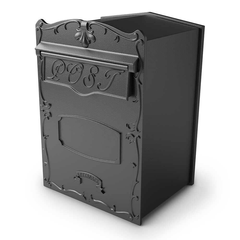 QualArc QUAL1704  LSF-LS01 18 in. Kingsbury Rear Retrieval Mailbox- Black