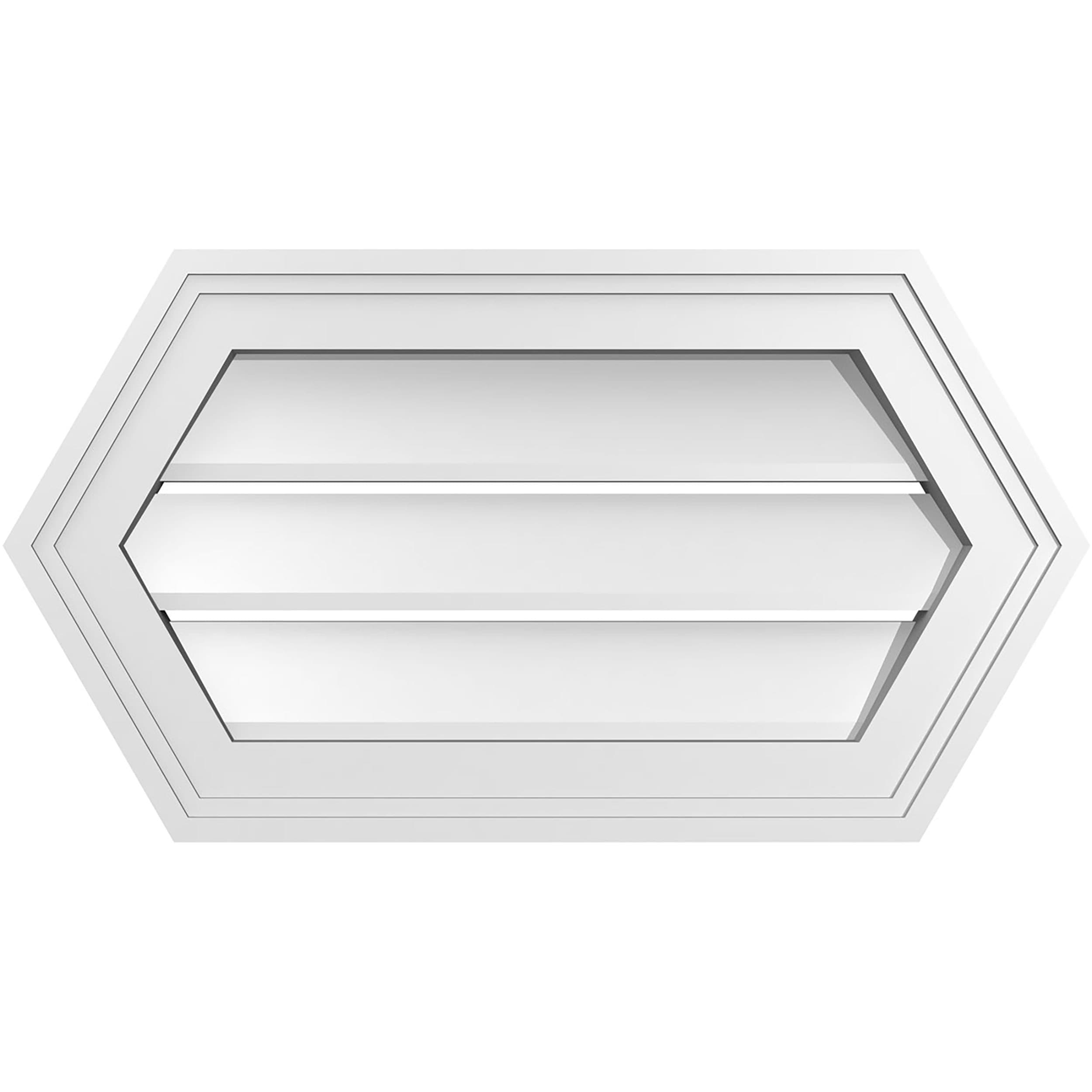 Ekena Millwork GVPHP22X1202SF 22-Inches x 12-Inches Off-white Peaked PVC Gable Louver Vent