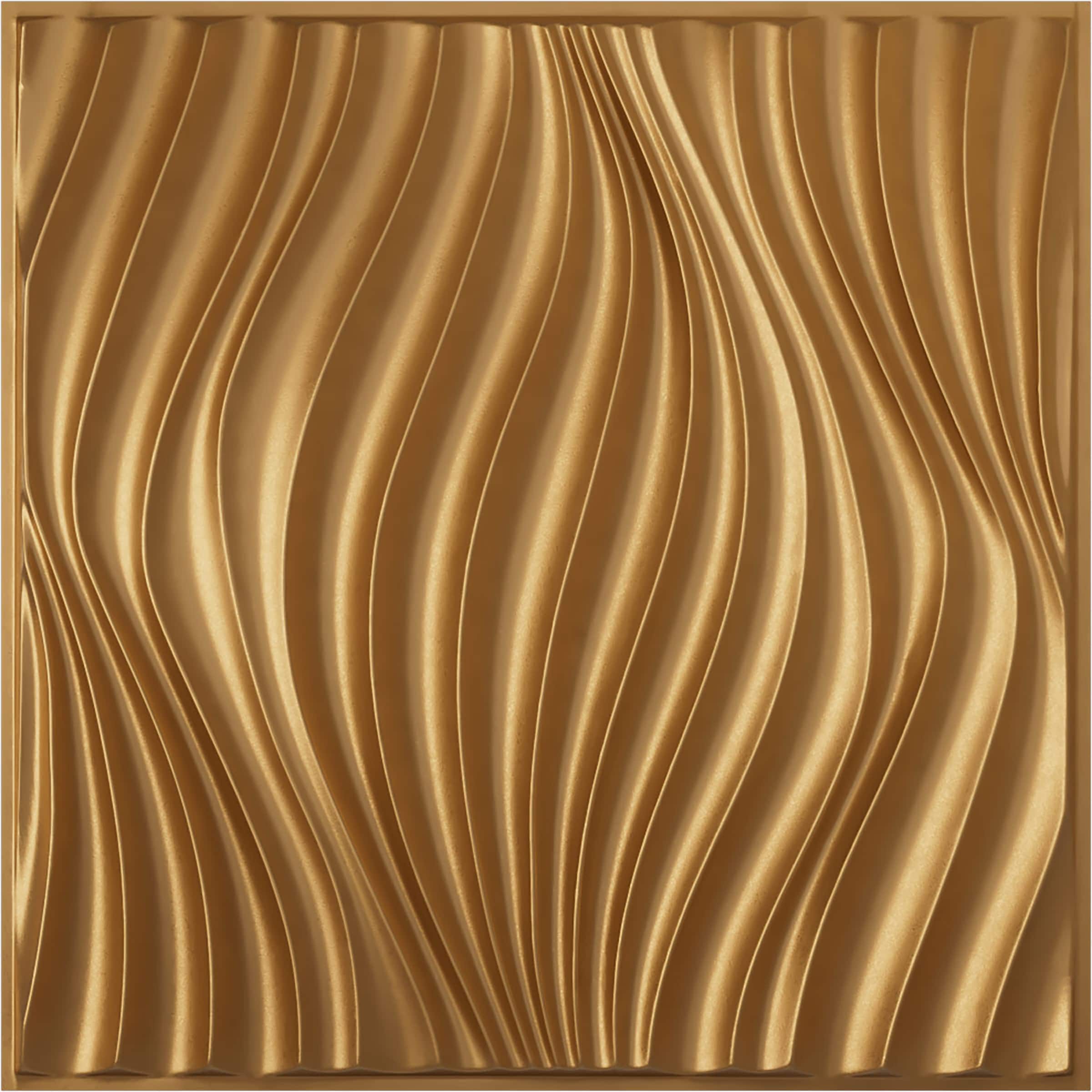 Ekena Millwork WP20X20BWBGL-CASE-12 19-5/8-in x 19-5/8-in Embossed Paintable/Stainable Gold PVC Wall Panel ( 12 -Pack, Covers 32.04-sq ft )