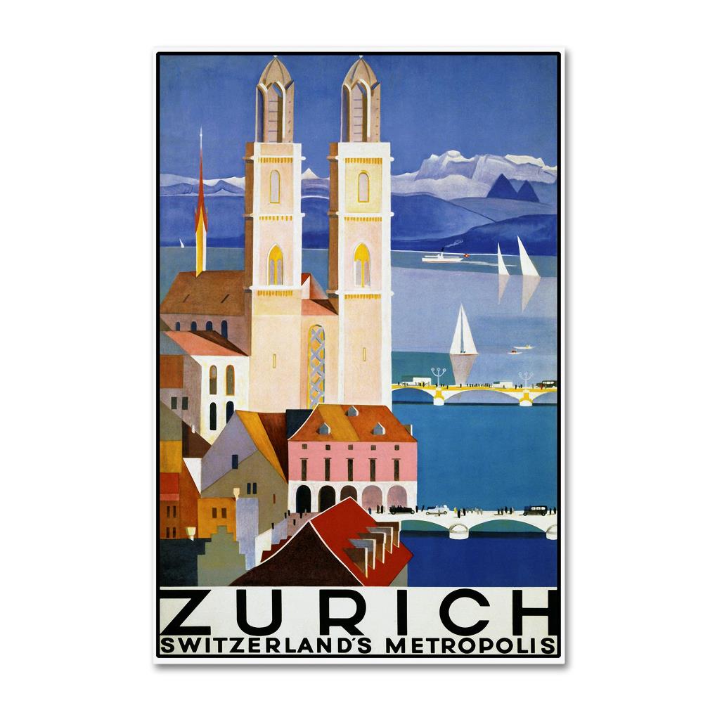 Trademark Fine Art ALI20101-C1219GG Framed 19-Inches H x 12-Inches W Places Canvas Print