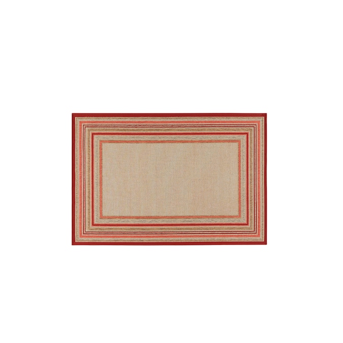 Allen Roth Outdoor 5 X 7 Red, Red And Teal Rugs