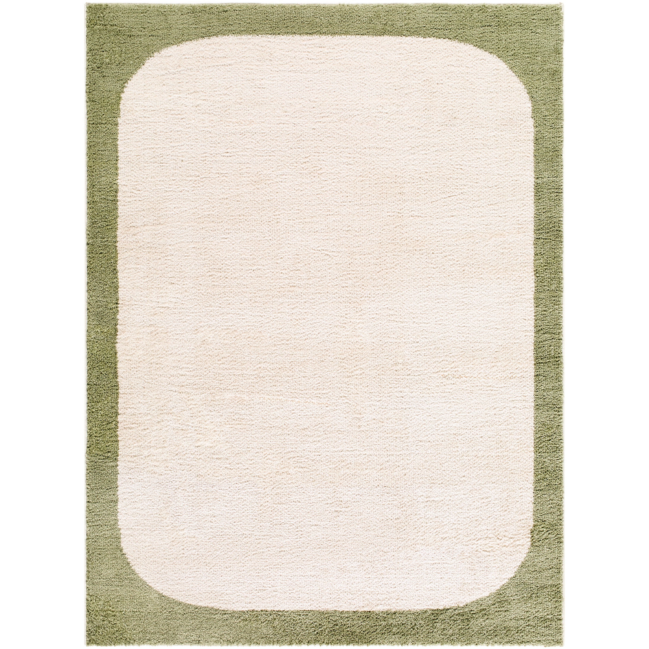 Livabliss 10-ft x 8-ft Cream/Olive Indoor Border Machine Washable Area ...