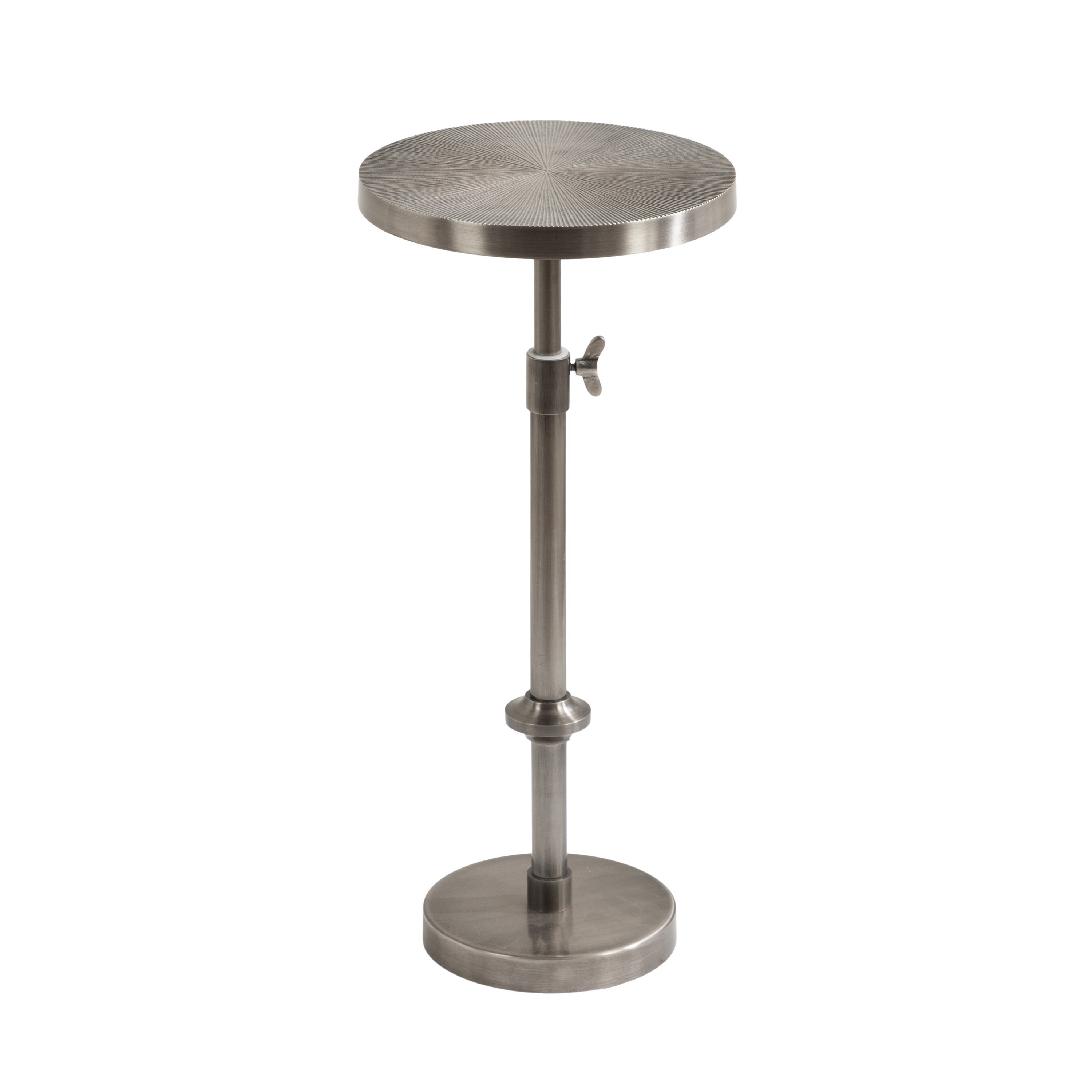 Kate and Laurel 227319 Engles 10.00-in W x 29.75-in H Silver Metal Round Scandinavian End Table Assembly Required