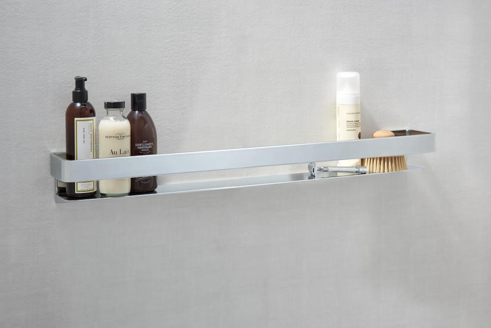 30" Polished Chrome Wall Mount Metal Shower Shelf