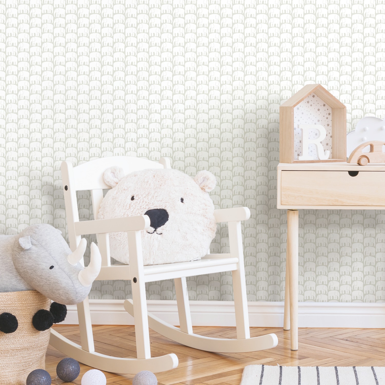 RoomMates RMK11525RL 28.29-Sq. Feet Gray Vinyl Novelty Self-adhesive Peel and Stick Wallpaper