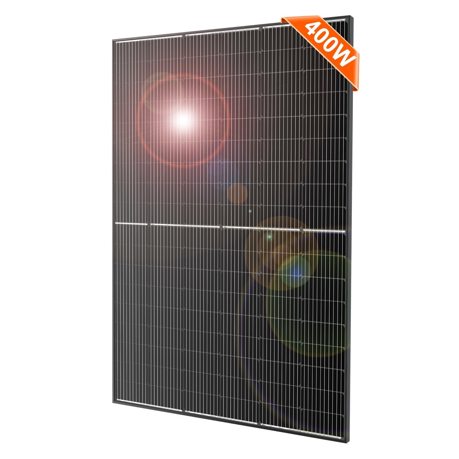 Misopily  400W 31V Mono Solar Panel Piece with 984ft MC4 Leads Weather Resistant Glass Aluminum Frame for Garden Greenhouse Shed Terrace Off Grid