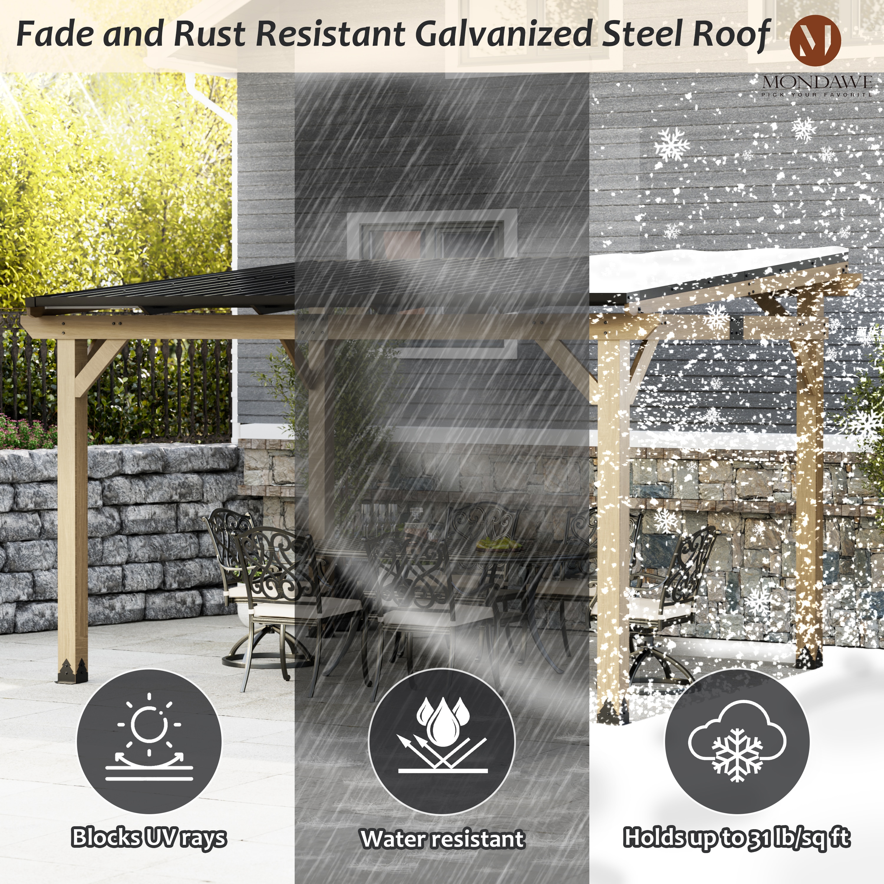 Mondawe MO-5004A-4 Wood-Resin-Gazebos - View #9