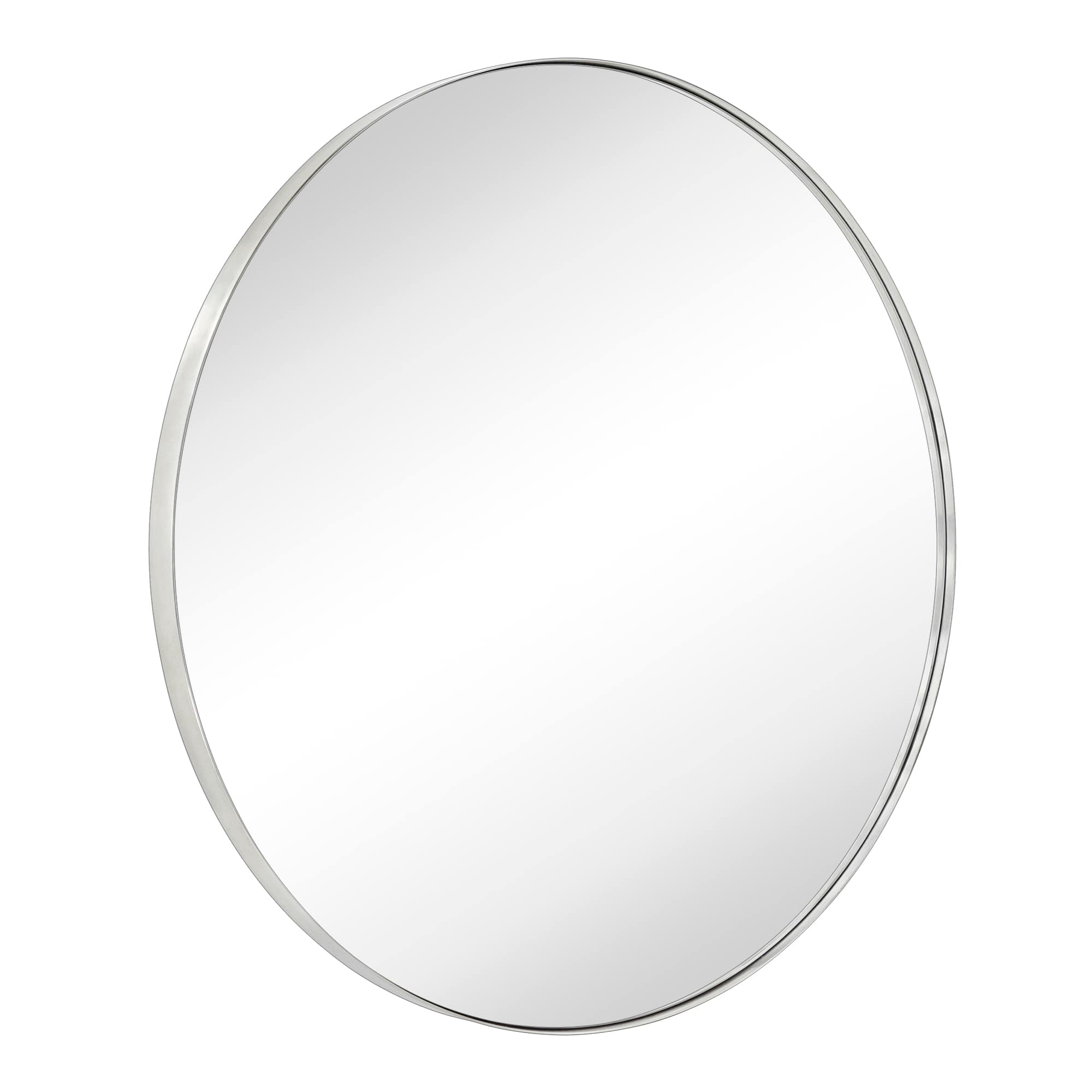 TEHOME  Yolanta 36 in. W x 36 in. H Circular Round Stainless Steel Framed Wall Mounted Bathroom Vanity Mirror (Brushed Nickel)