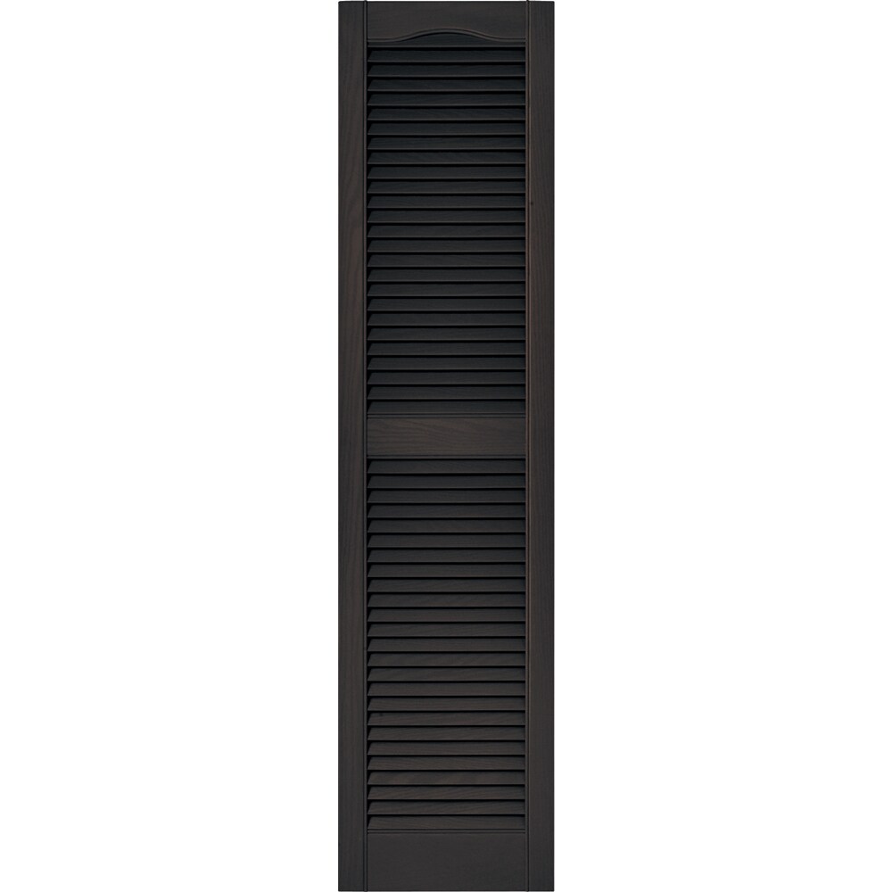 Vantage V1711460010 14.563-in W x 59.75-in H Musket Brown Louvered Exterior Shutters ( 1.0 -Pack )