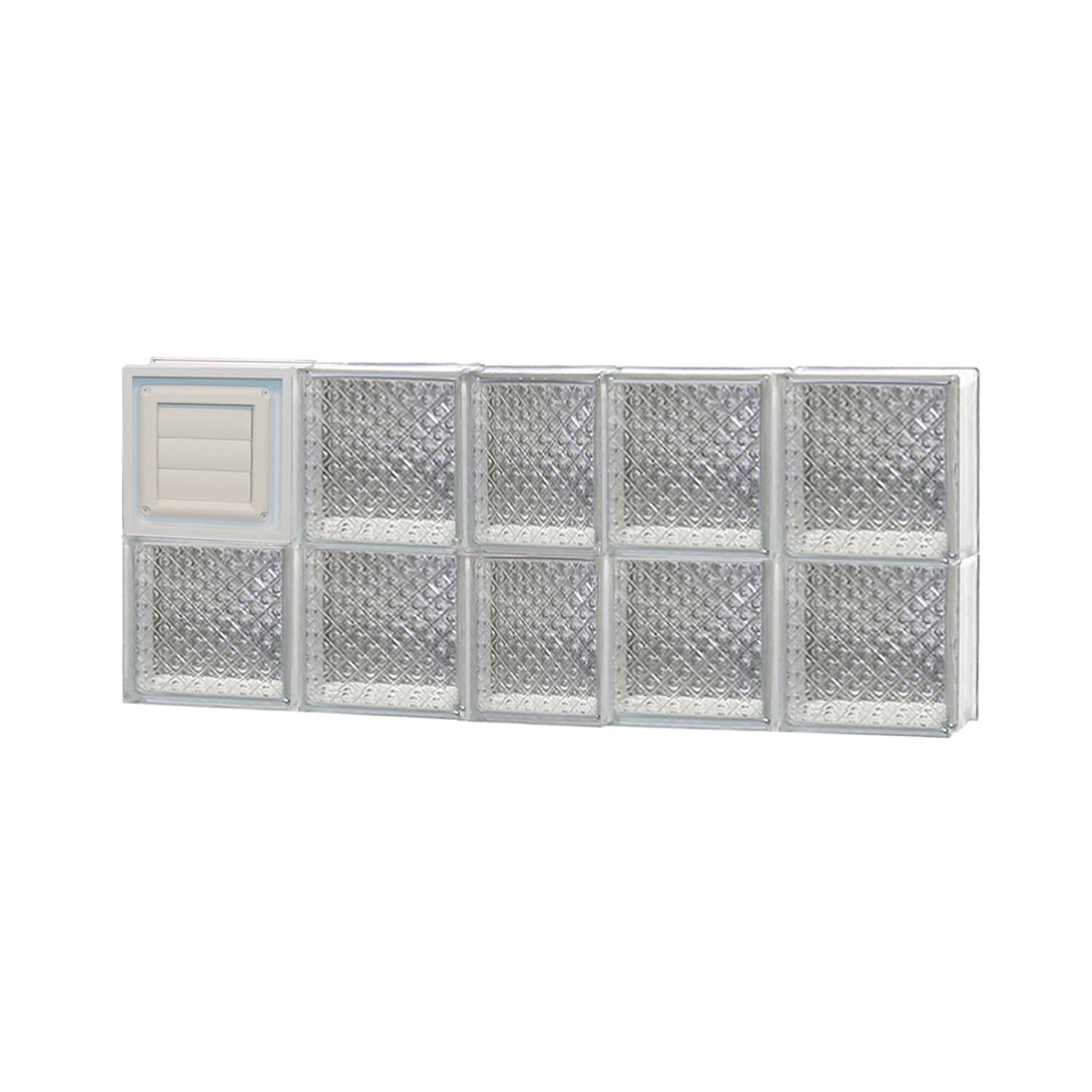 REDI2SET D3816DP Diamond Glass 36-3/4-in x 15-1/2-in Frameless Replacement Dryer vent Glass Block Window