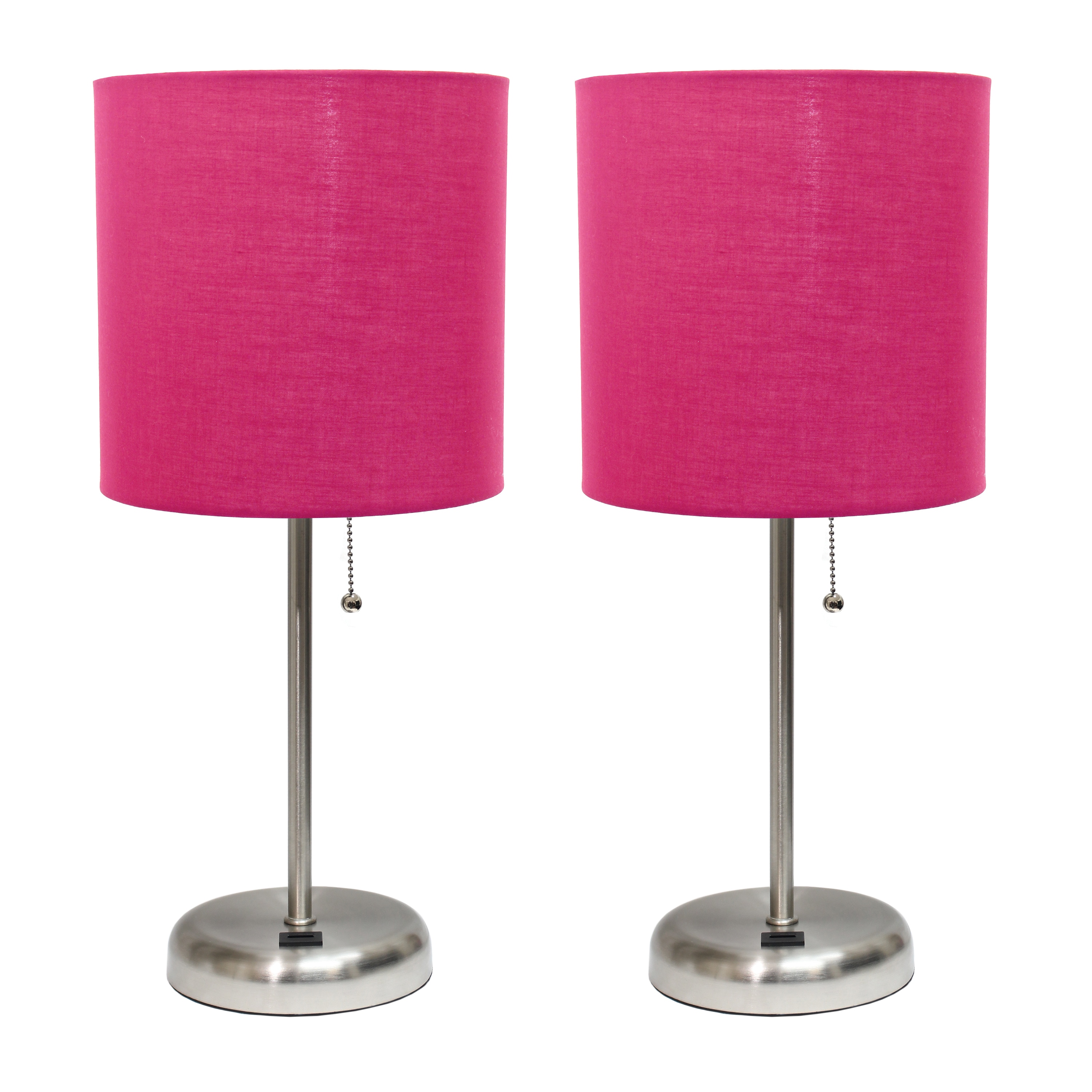 LimeLights LC2002-PNK-2PK Modern/contemporary Medium base (E-26) Lamp Set with Pink Shades