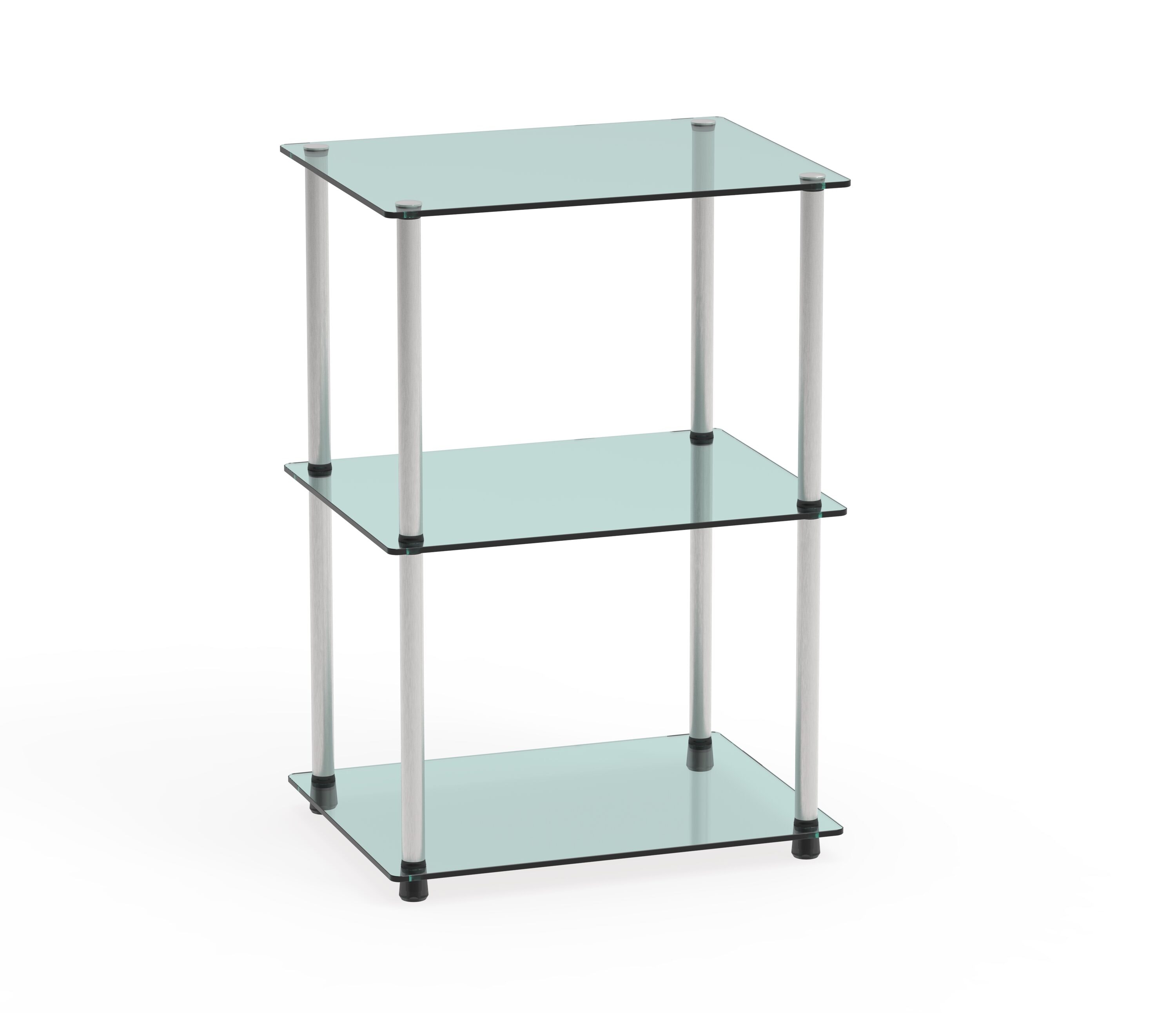 Satin Nickel 3-Tier Corner Bathroom Shelf