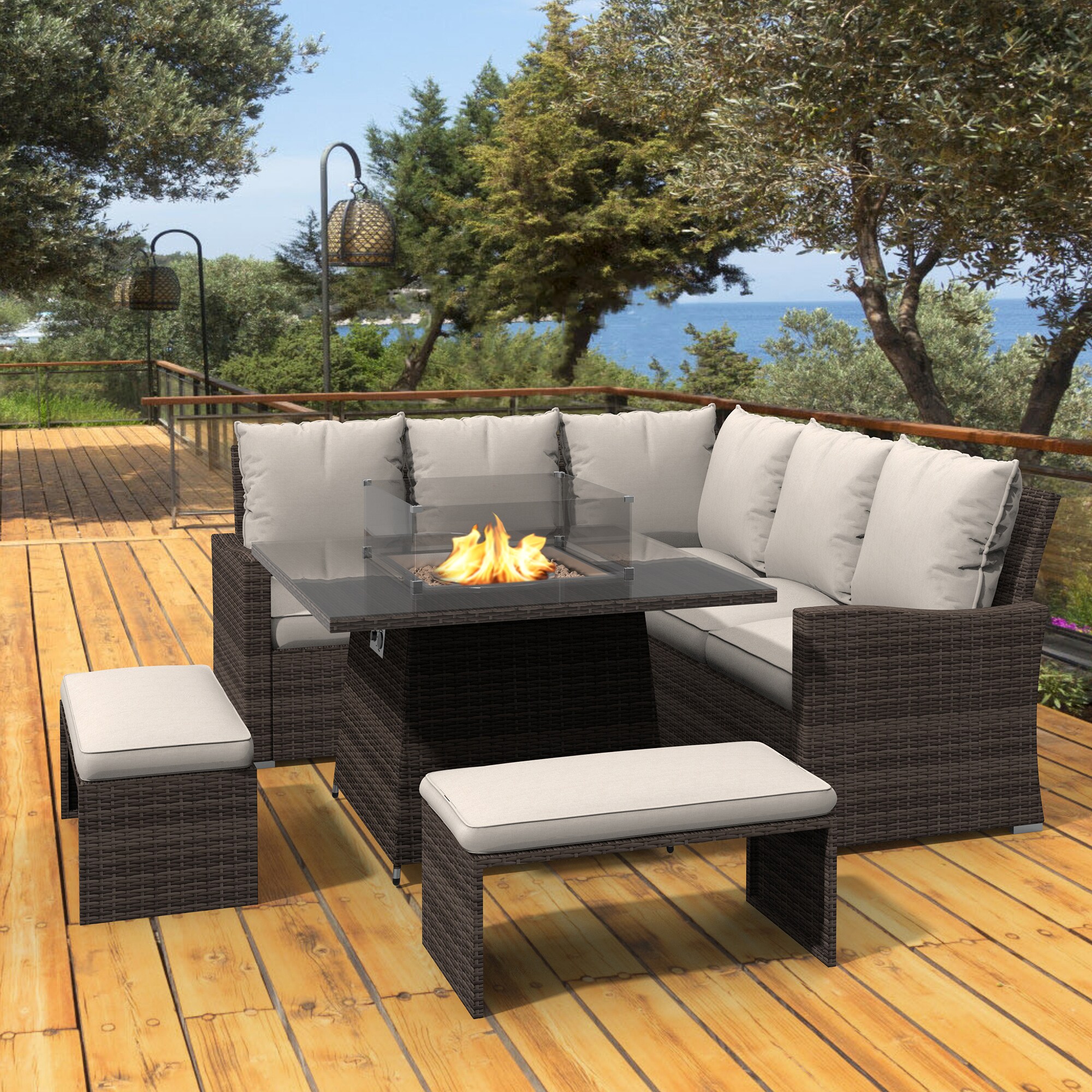 Moda Furnishings MOF-16700-BROWN Patio-Conversation-Sets - View #5