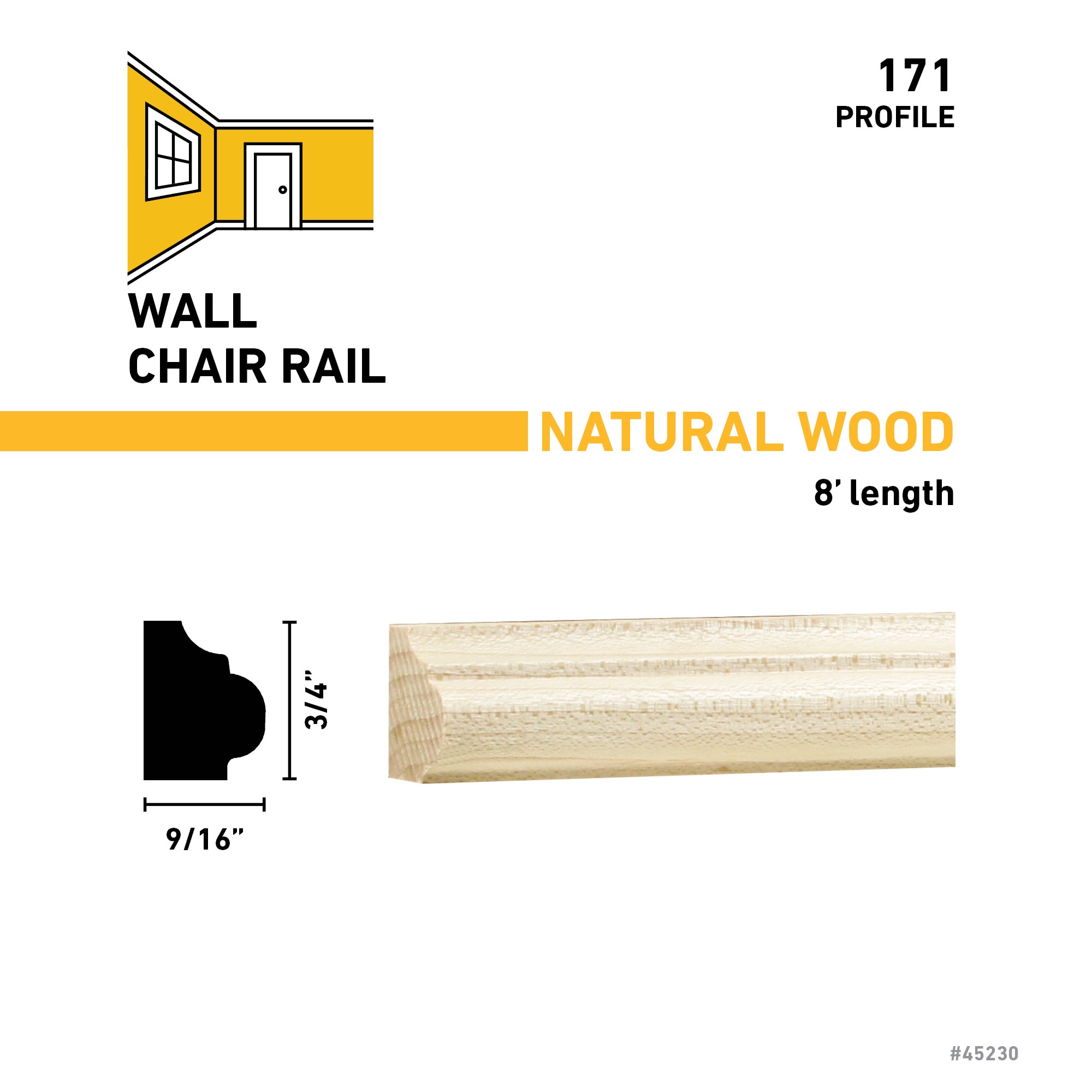 RELIABILT 171 8 MAPLE Chair-Rail-Moulding - View #3