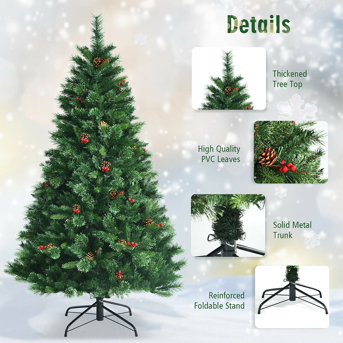 WELLFOR CM-HJY-23450US Artificial-Christmas-Trees - View #6