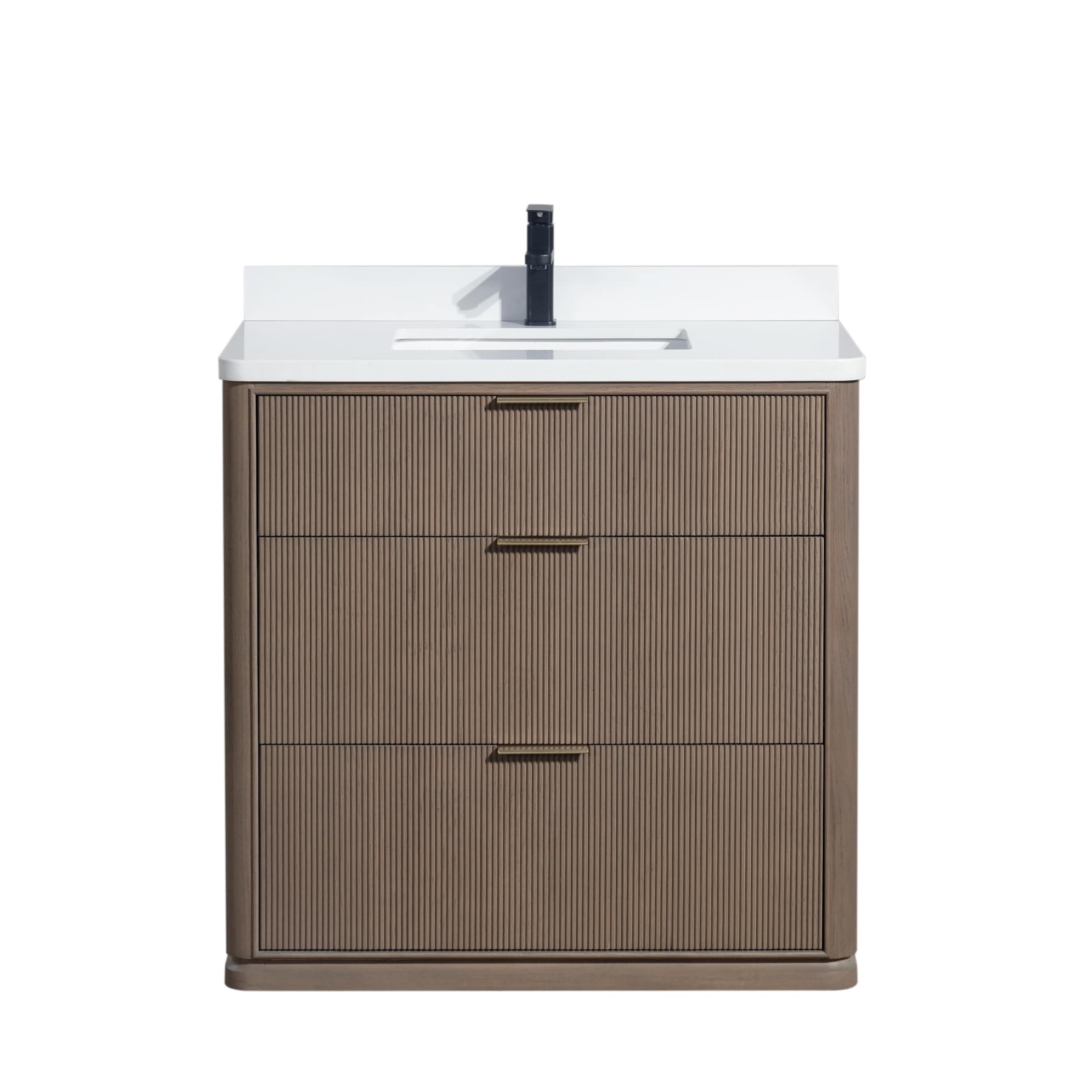 Ari Kitchen & Bath AKB-ARIA-36-SMOAK Bath-Vanity-Combo - View #2