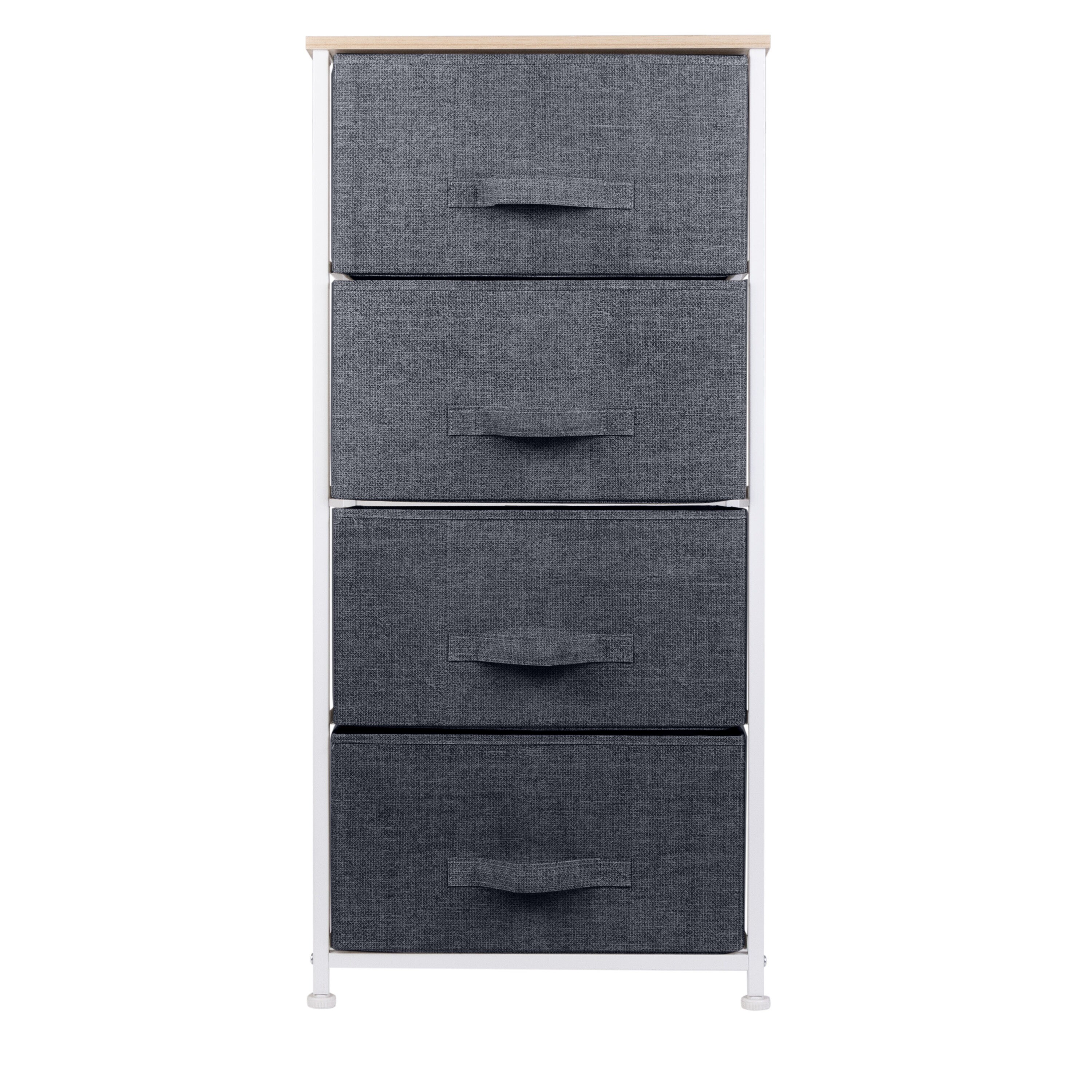 Simplify 4-Drawers Grey Metal Storage Drawer Tower 37.4-in H x 11.81-in ...