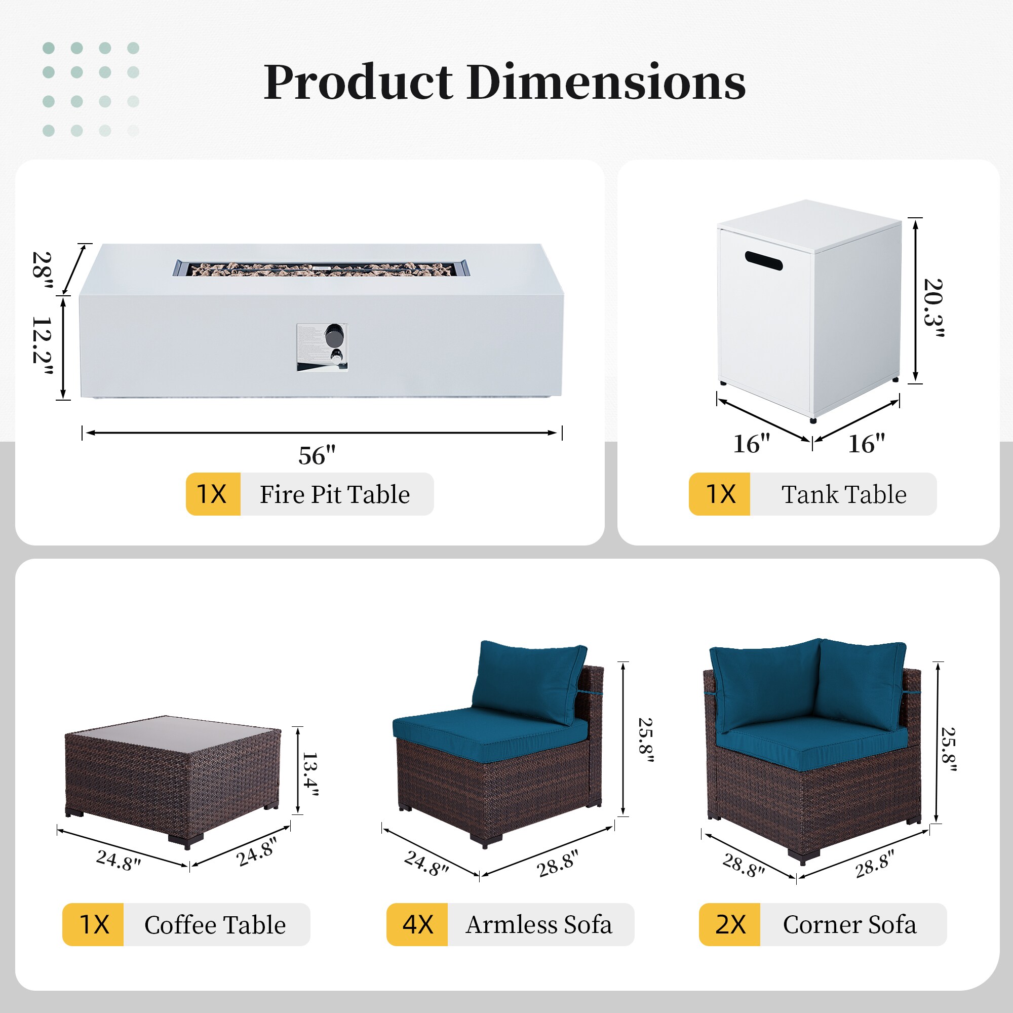 UPHA PL-2CZ-56TPWH-Z3 Patio-Conversation-Sets - View #7