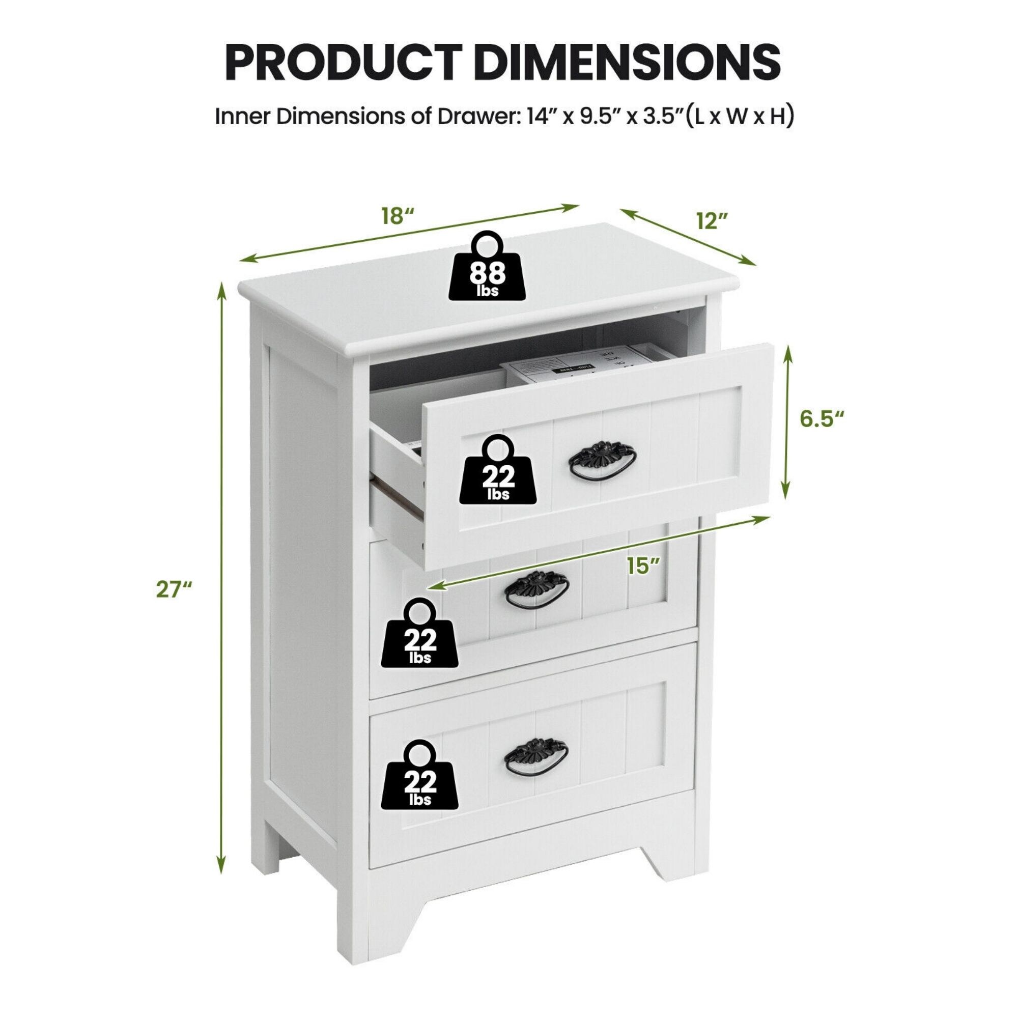 Poinic CWQ10088WH nightstands - View #2