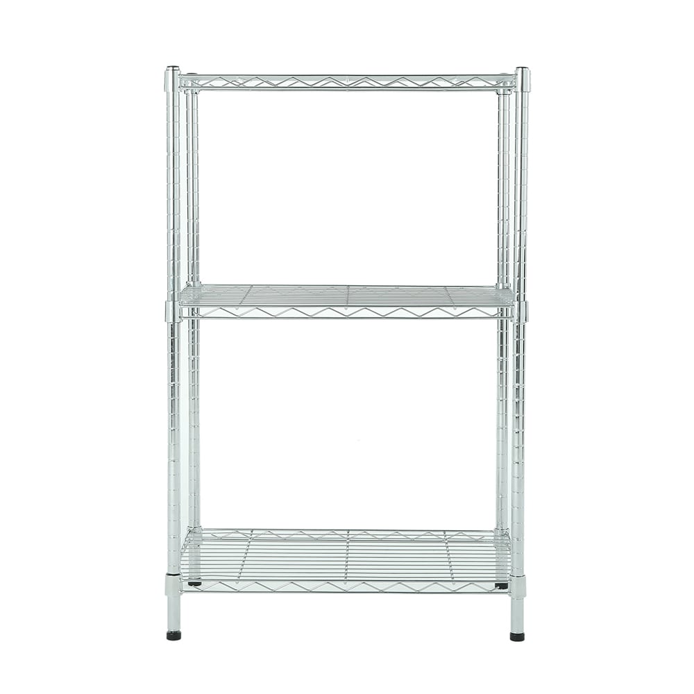 MZG Steel Storage Shelving 3-Tier Utility Shelving Unit Steel Organizer  Wire Rack for Home,Kitchen,Office (18-in W x 12-in D x 26-in H)