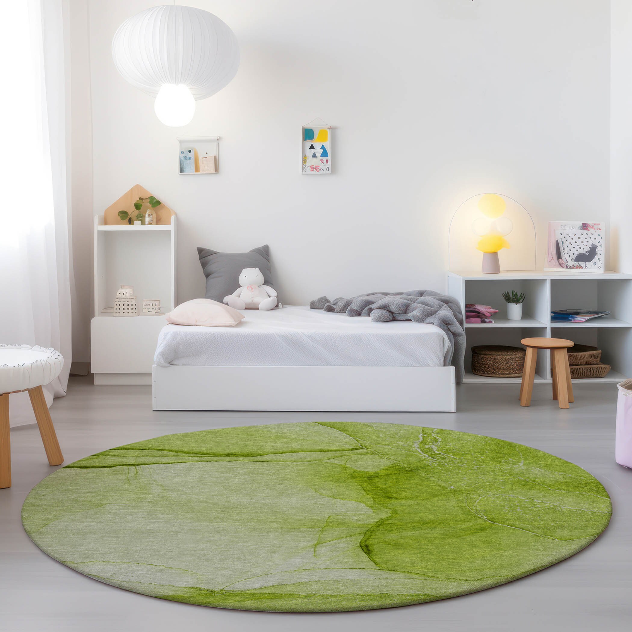 Addison Rugs ACN507GE8RO Chantille ACN507GE 8 x 8 (ft) Polyester Green Round Indoor/Outdoor Abstract Machine washable Area rug