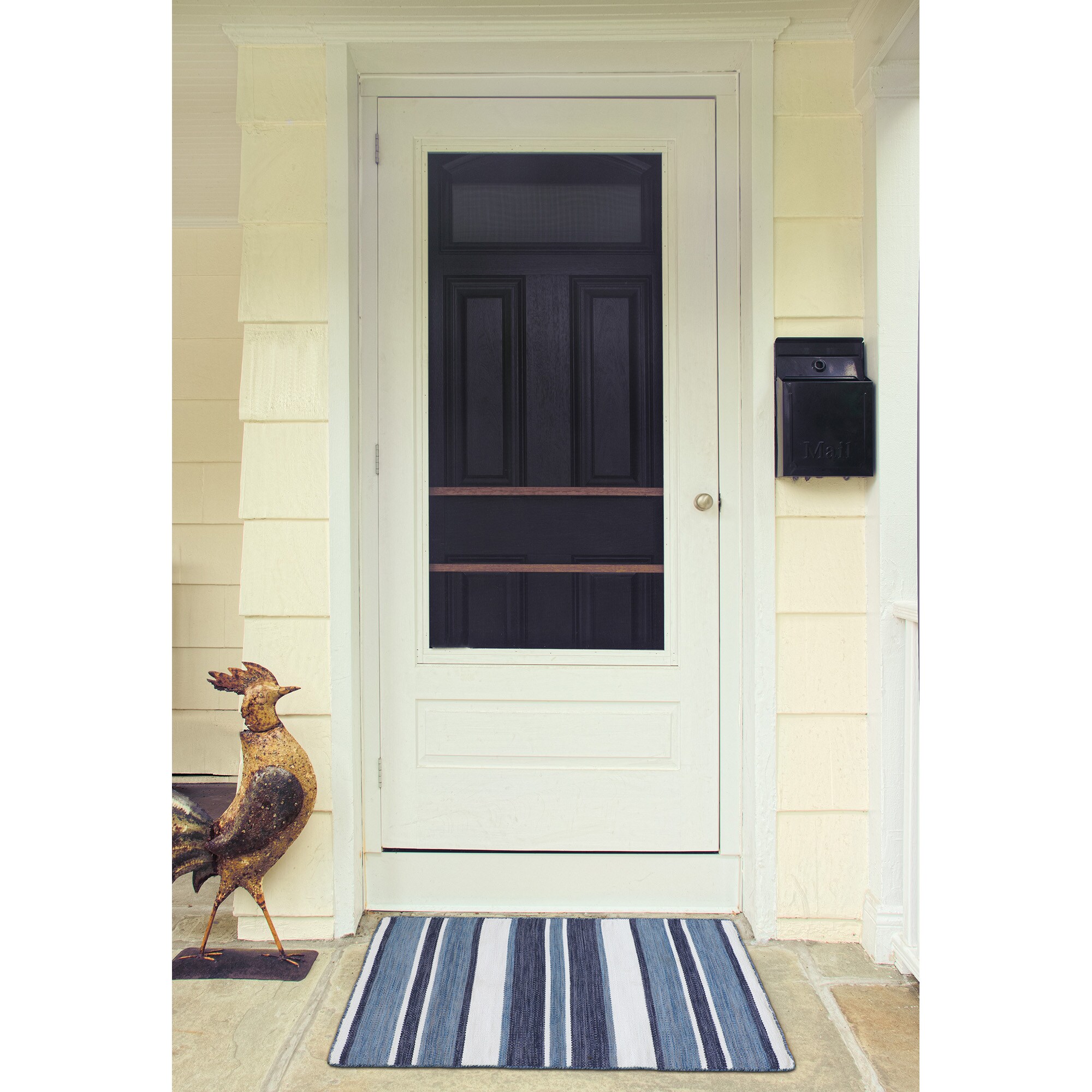 Navy/French Blue Stripe Indoor Outdoor Rug - 2x3 – Simpler Pleasures