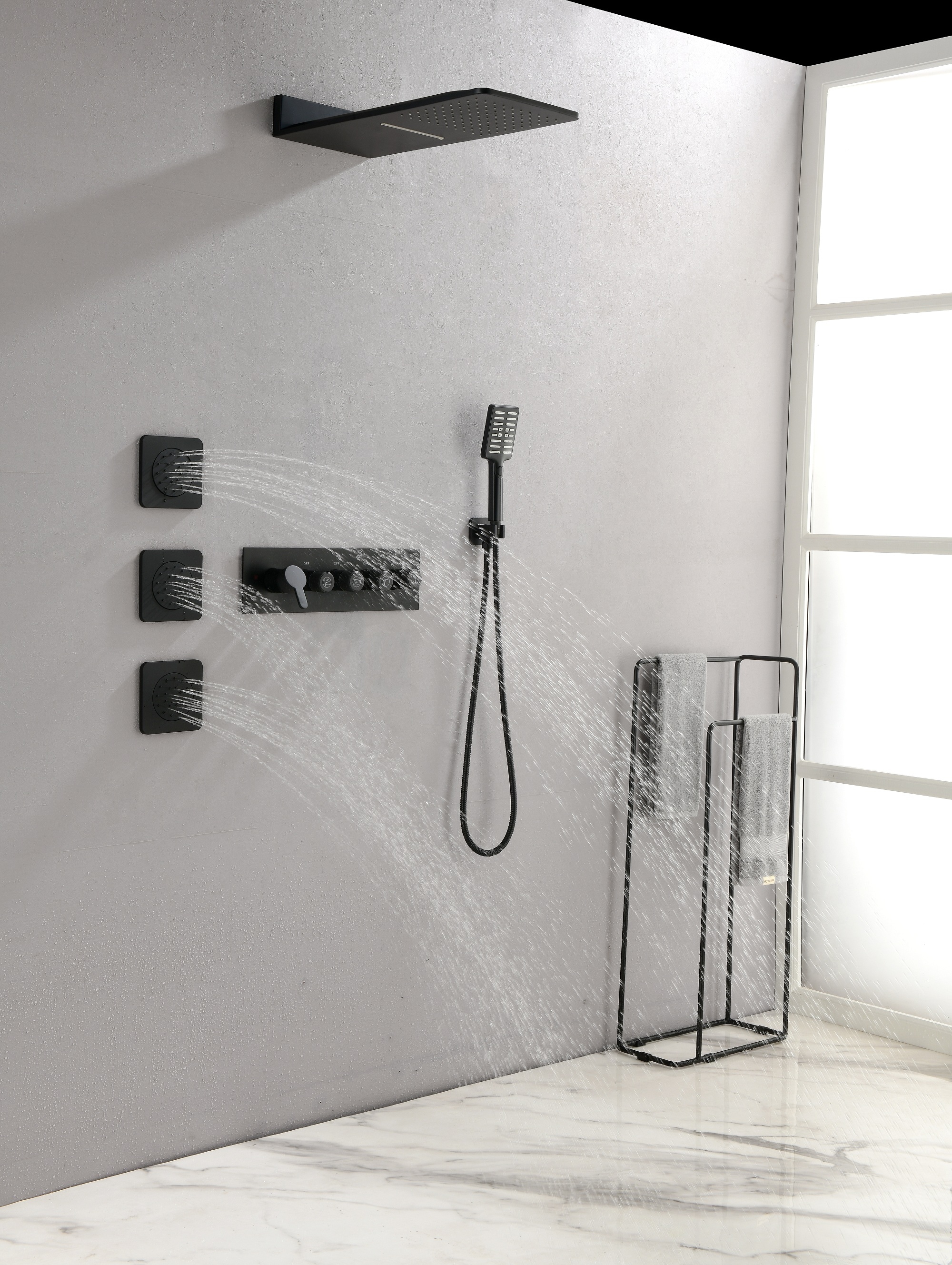 Wooakway FXLS0606-605BATH55 Showerhead-Bar-Panels - View #3