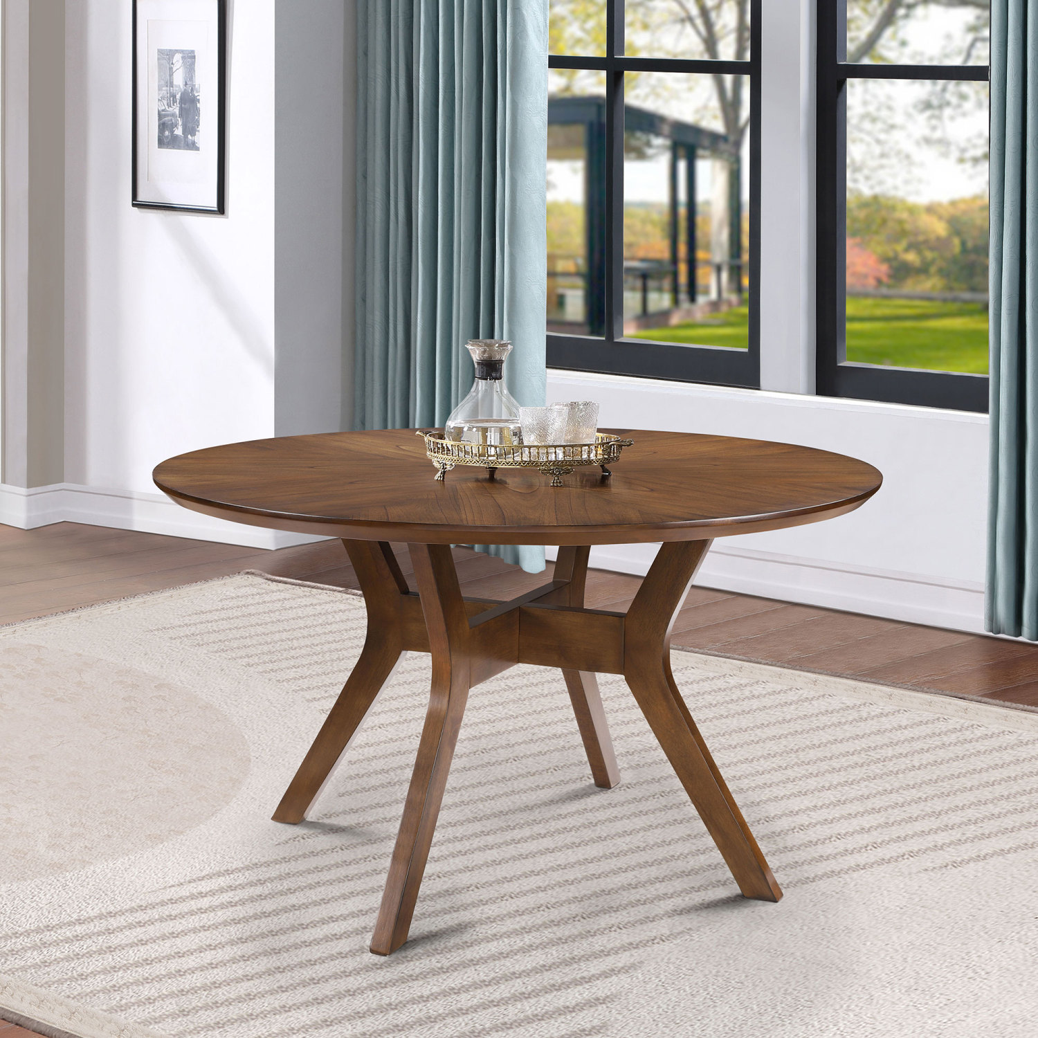 Shoreline 48 Round Dining Table with Faux Stone Table Top - Leaders  Furniture