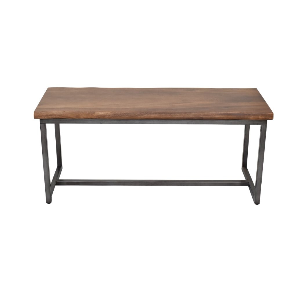 222 Fifth 7169NT252DUV66 Java Casual Brown Accent Bench 42-in x 15-in x 18-in