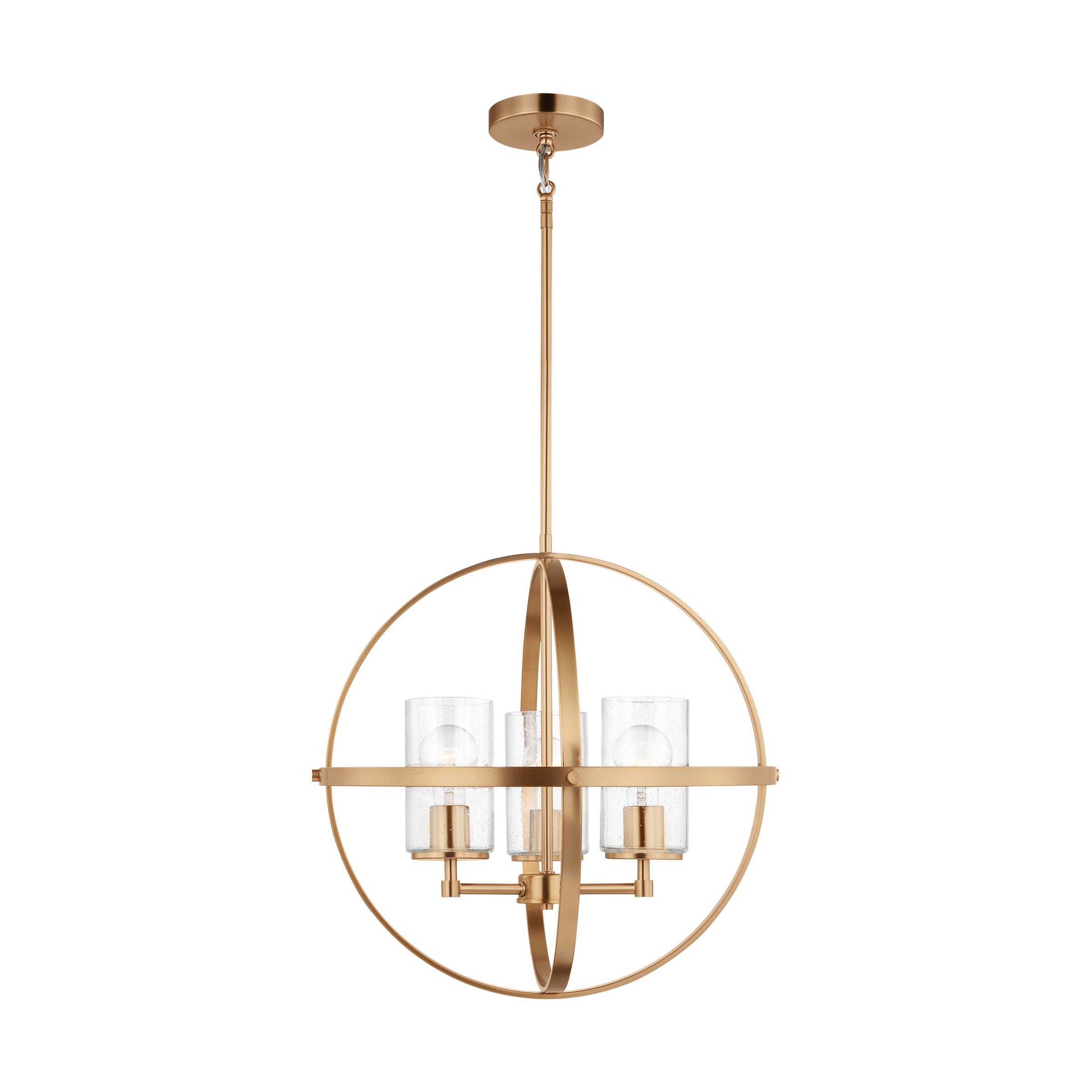 Generation Lighting 3124673-848 Alturas 3 -Light Satin Brass Modern/contemporary For Use in Dining Rooms, Foyers, Living Rooms Chandelier