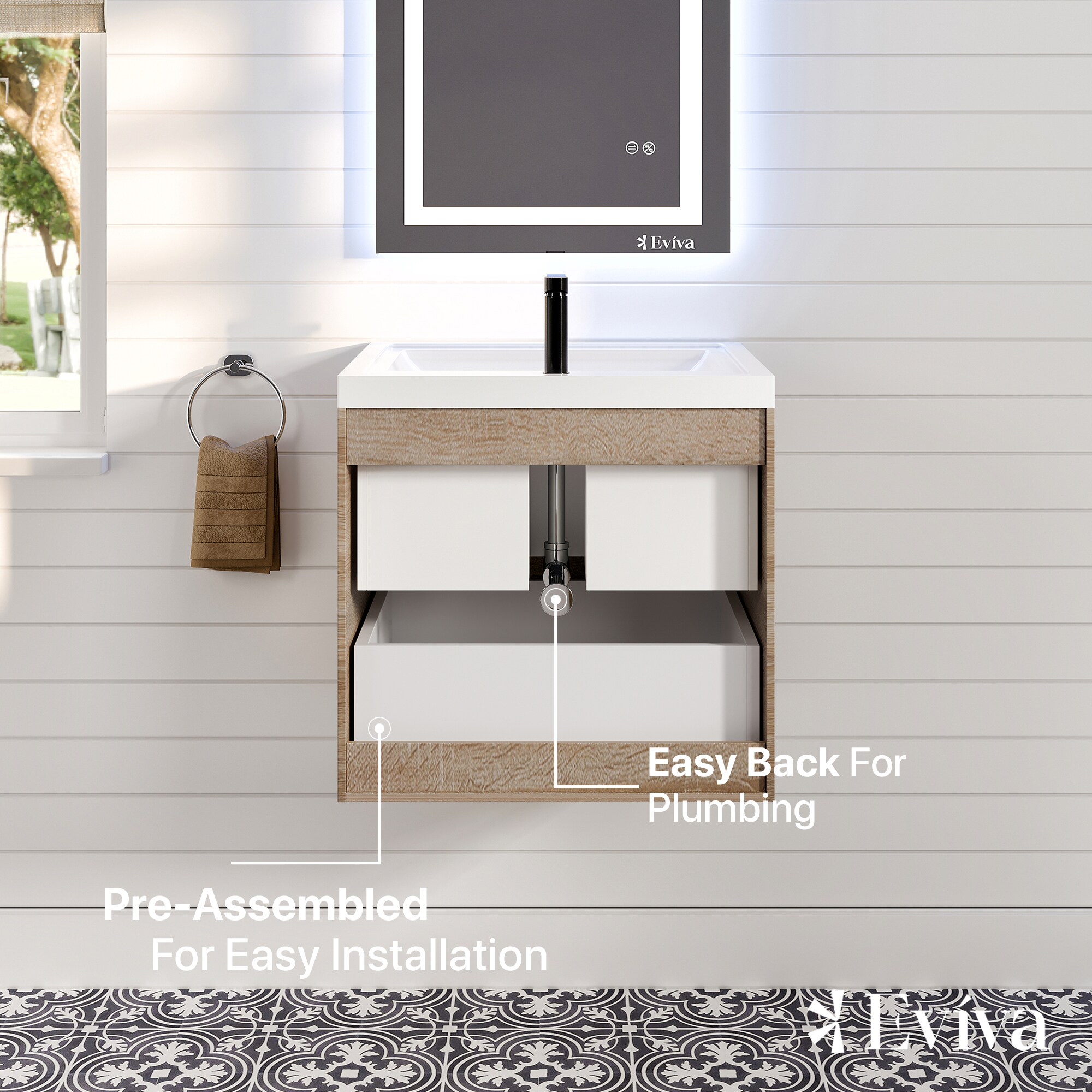 Eviva EVVN600-24WHOK-WM Bath-Vanity-Combo - View #6